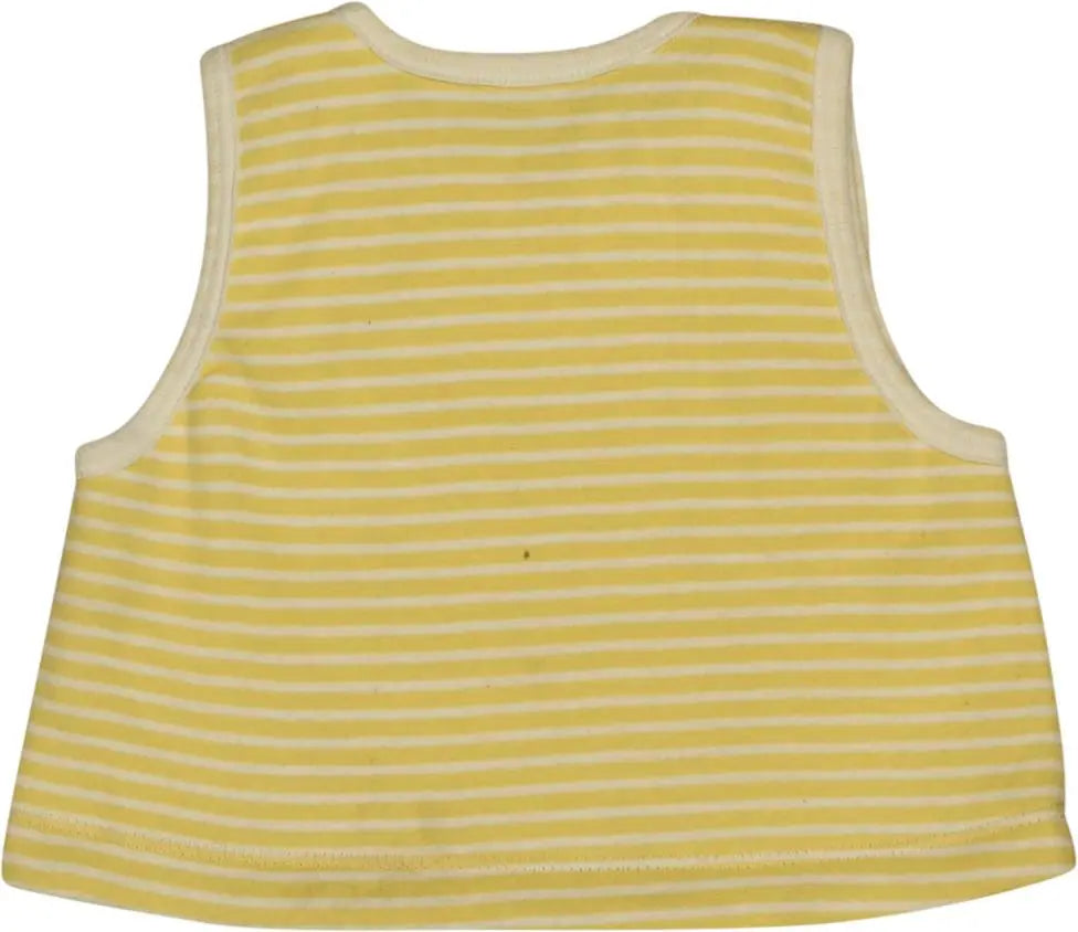 Unknown - Yellow Striped Top- ThriftTale.com - Vintage and second handclothing