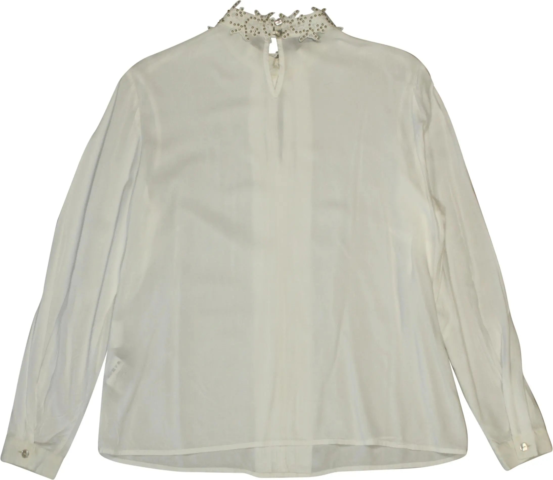 Uta Raasch - White Blouse with Embroidered Collar- ThriftTale.com - Vintage and second handclothing