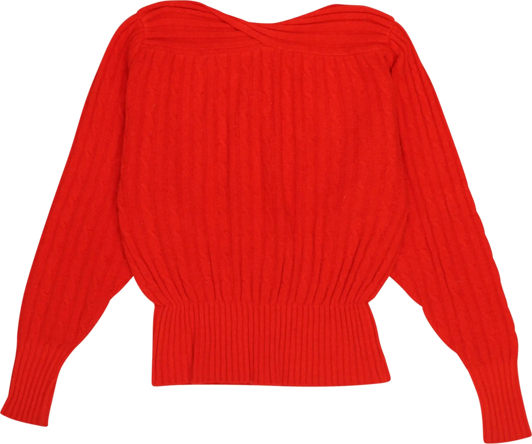 VI.NI.RA. - Red Cable Knit Jumper- ThriftTale.com - Vintage and second handclothing