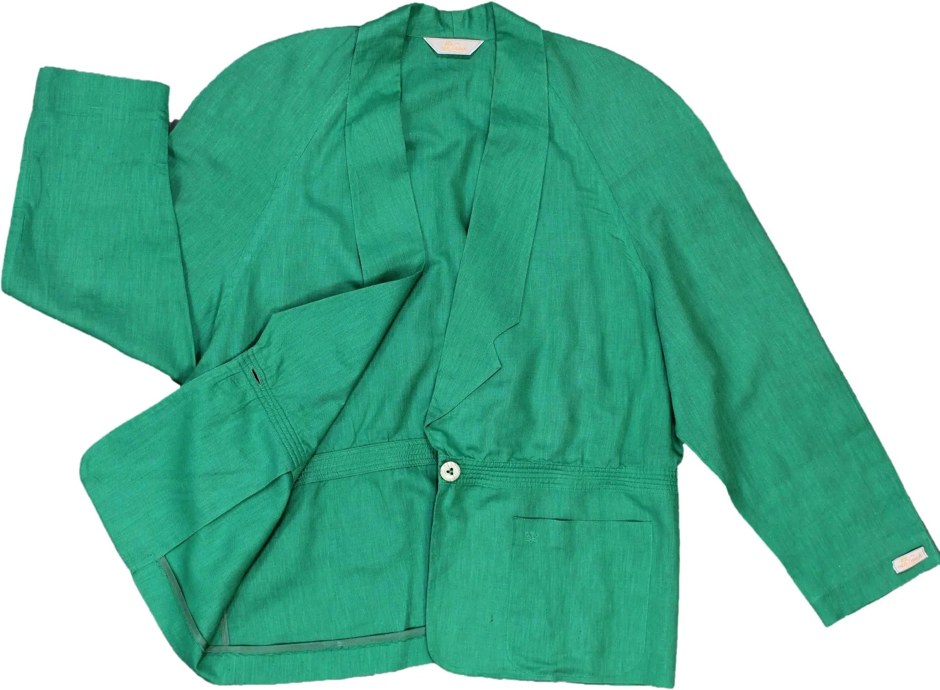 Van Laack - Green Linen Blazer- ThriftTale.com - Vintage and second handclothing