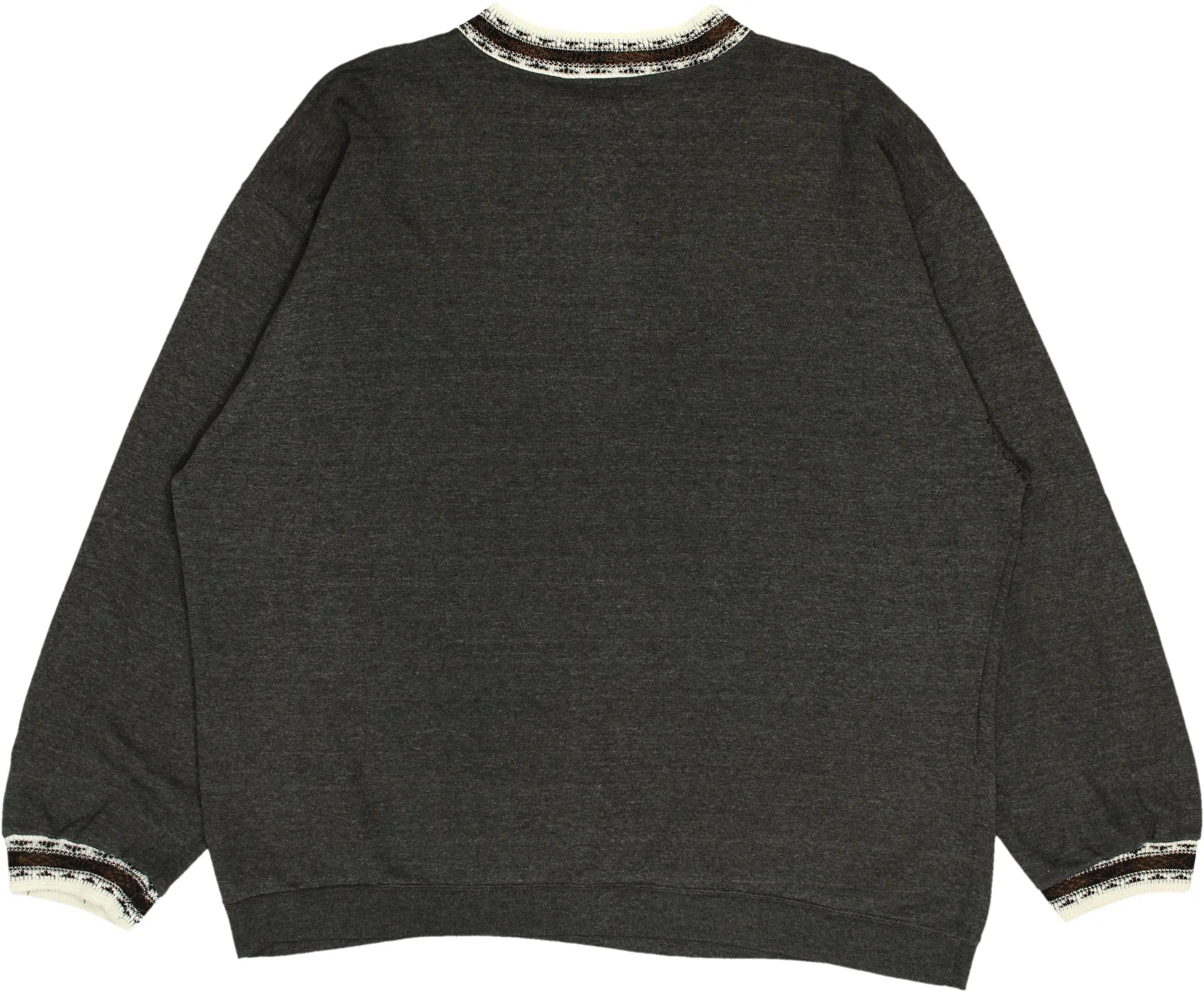 Version Diabolo - Grey Quarter Neck Sweater- ThriftTale.com - Vintage and second handclothing