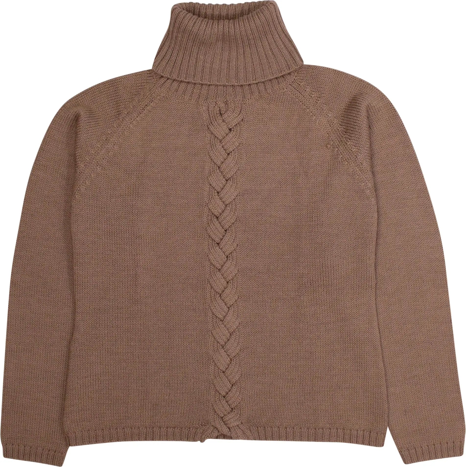 Vice Versa - Wool Blend Brown Knitted Turtleneck Jumper- ThriftTale.com - Vintage and second handclothing