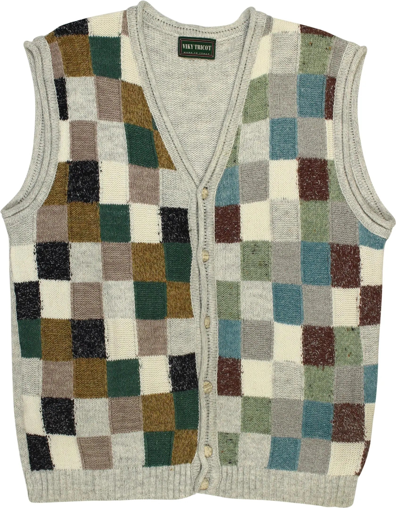 Viky Tricot - 90s Colourful Patterned Vest- ThriftTale.com - Vintage and second handclothing