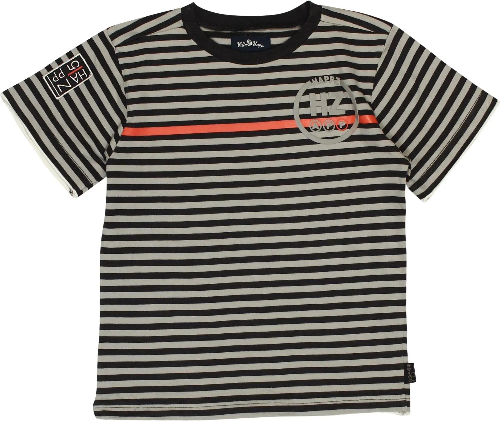 Villa Happz - Striped T-Shirt- ThriftTale.com - Vintage and second handclothing