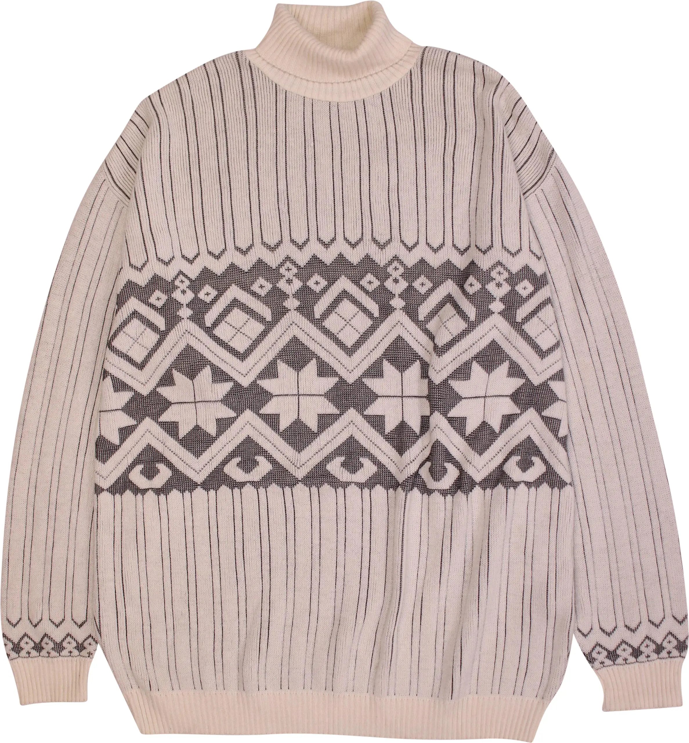 Vinci - Cream Wool Blend Knitted Oversized Turtleneck Jumper- ThriftTale.com - Vintage and second handclothing