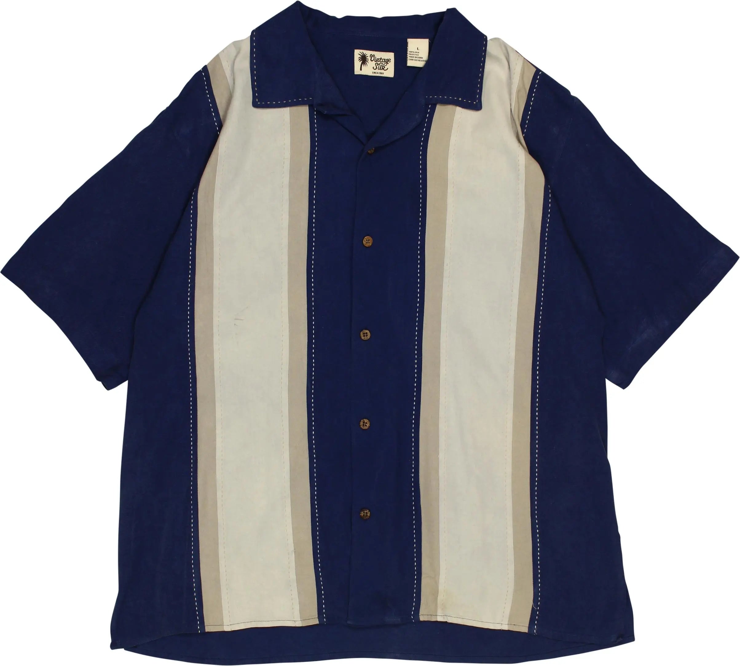 Vintage Silk - Striped Shirt- ThriftTale.com - Vintage and second handclothing