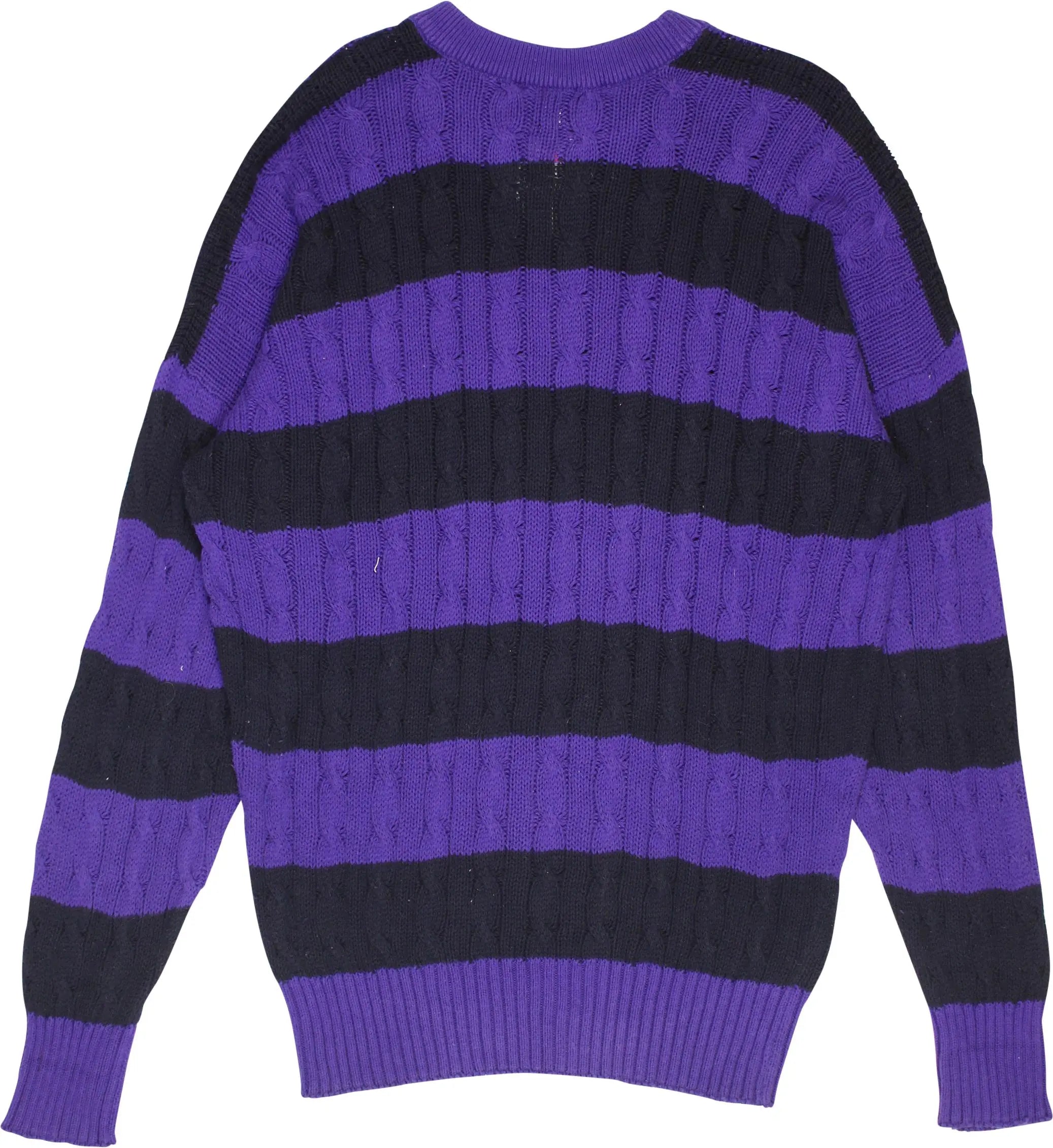 Volpi - Purple Striped Jumper- ThriftTale.com - Vintage and second handclothing
