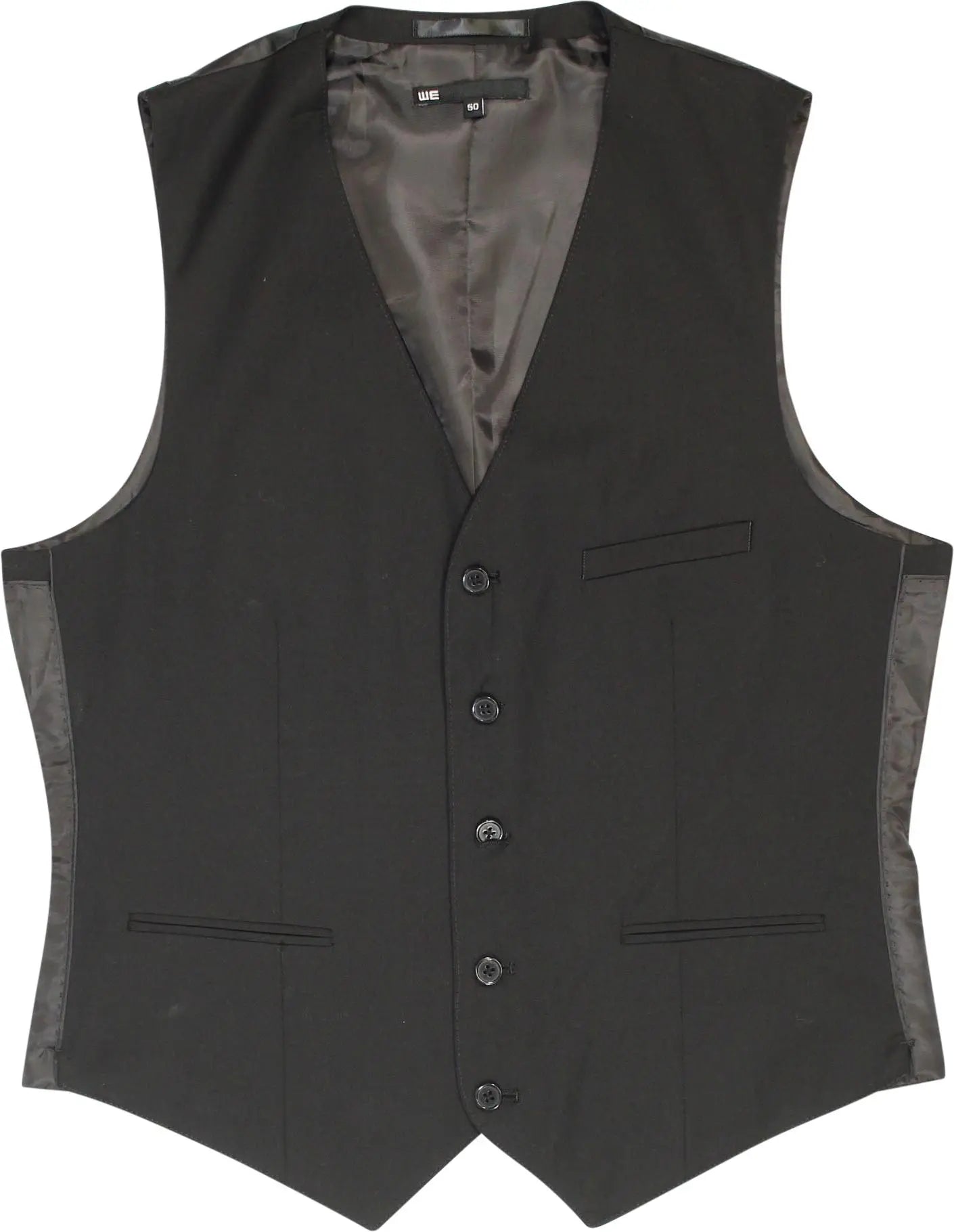WE - Black Waistcoat- ThriftTale.com - Vintage and second handclothing