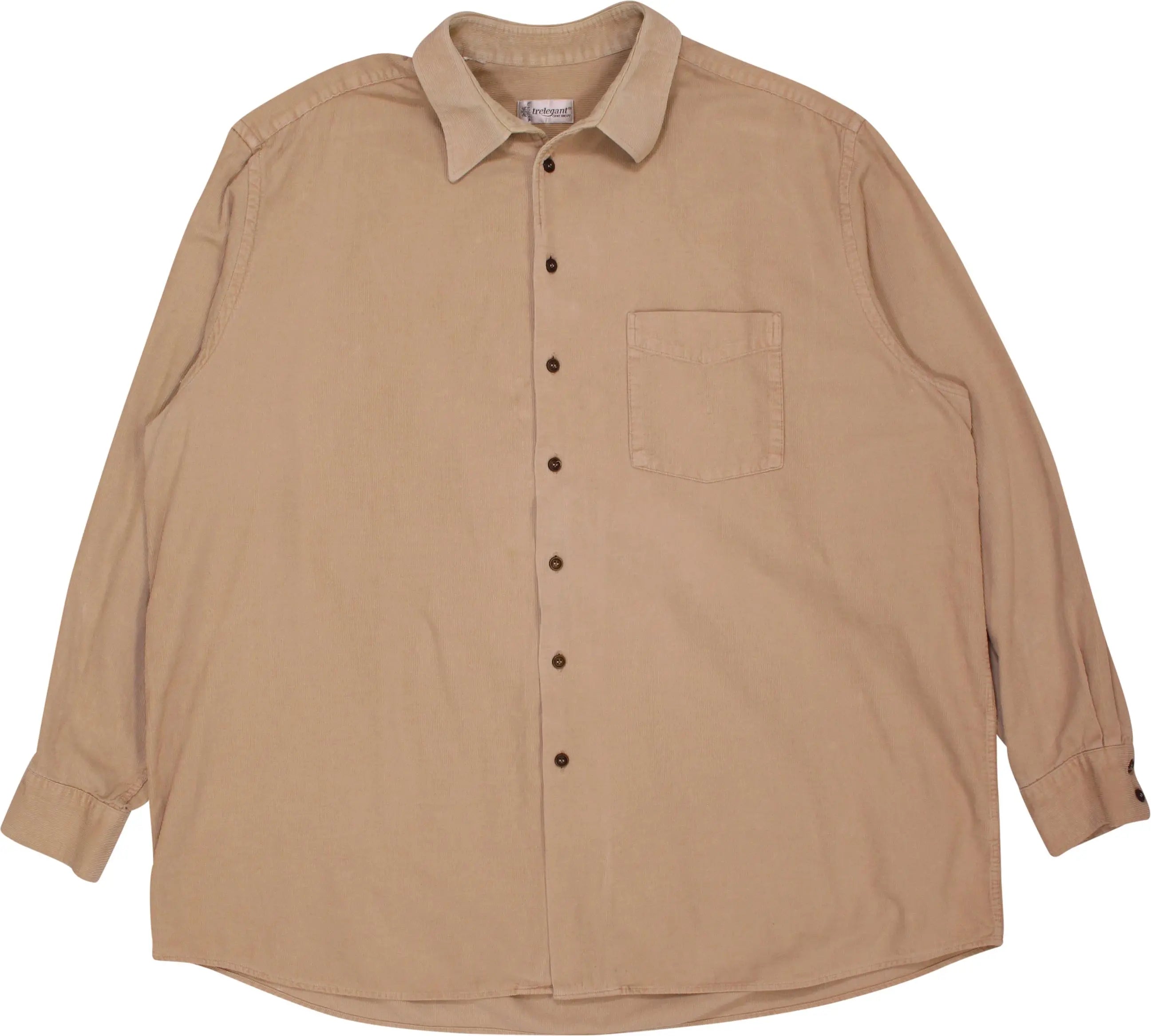 Walbusch Trelegant - Beige Corduroy Shirt- ThriftTale.com - Vintage and second handclothing