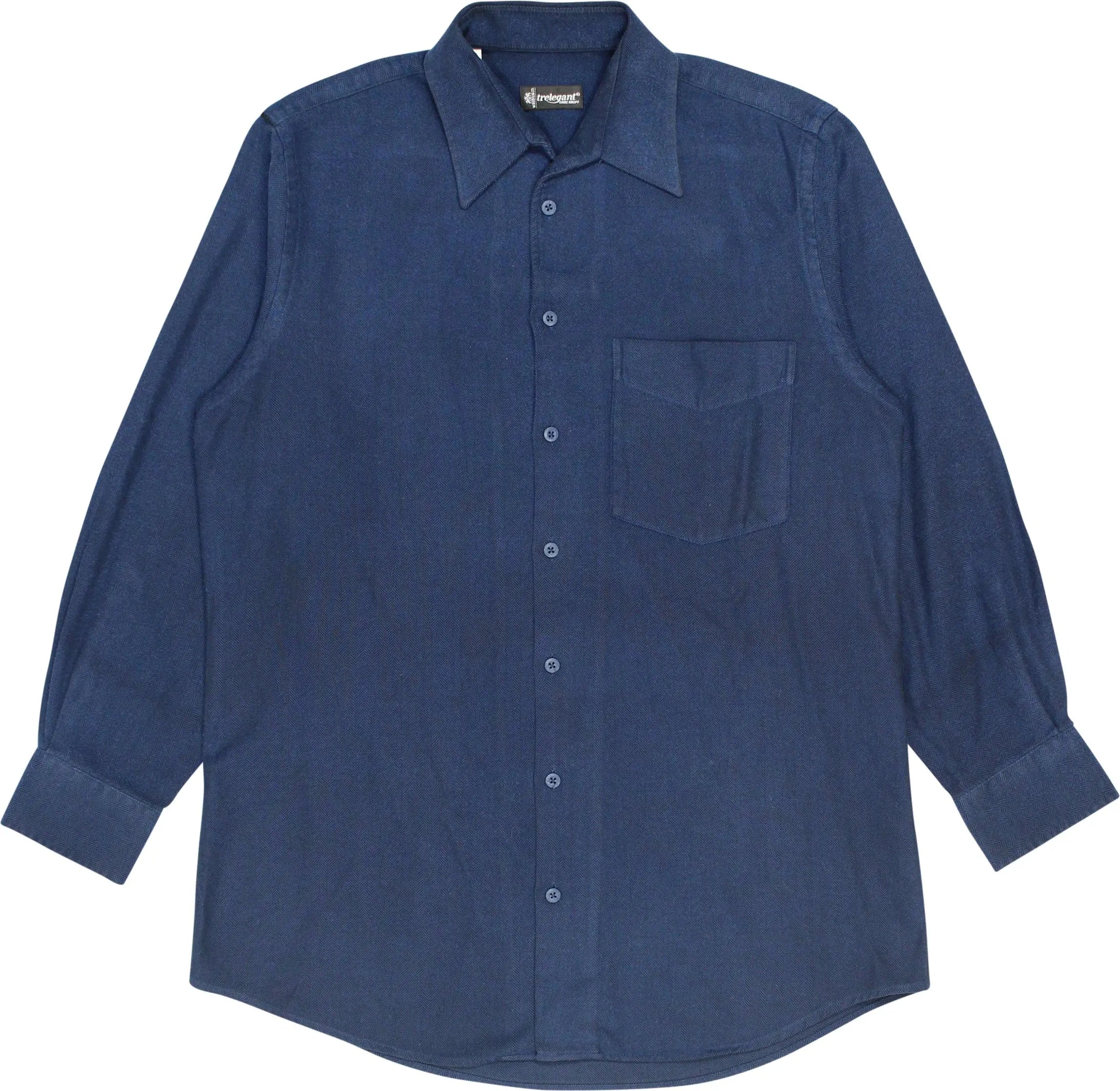 Walbusch Trelegant - Blue Casual Fit Shirt- ThriftTale.com - Vintage and second handclothing