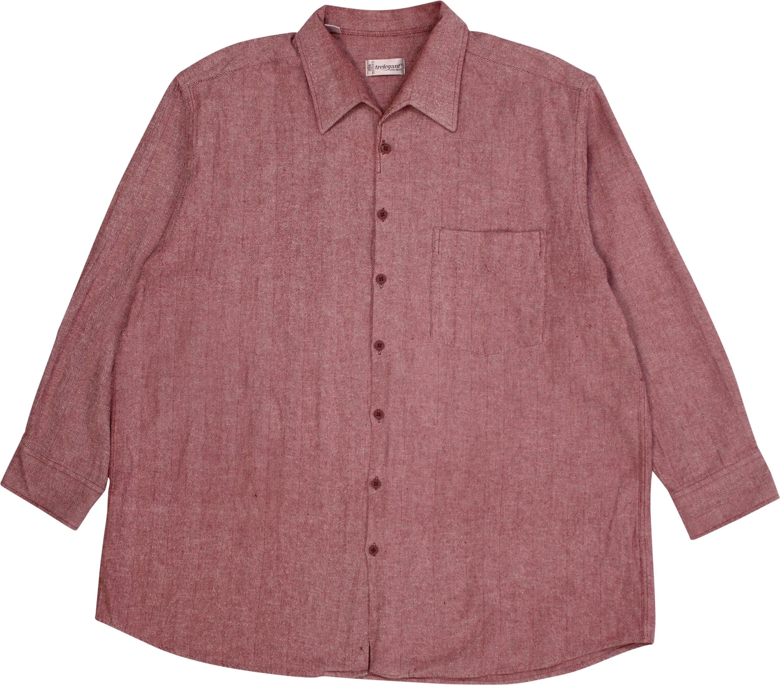 Walbusch Trelegant - Red Flannel Herringbone Shirt- ThriftTale.com - Vintage and second handclothing