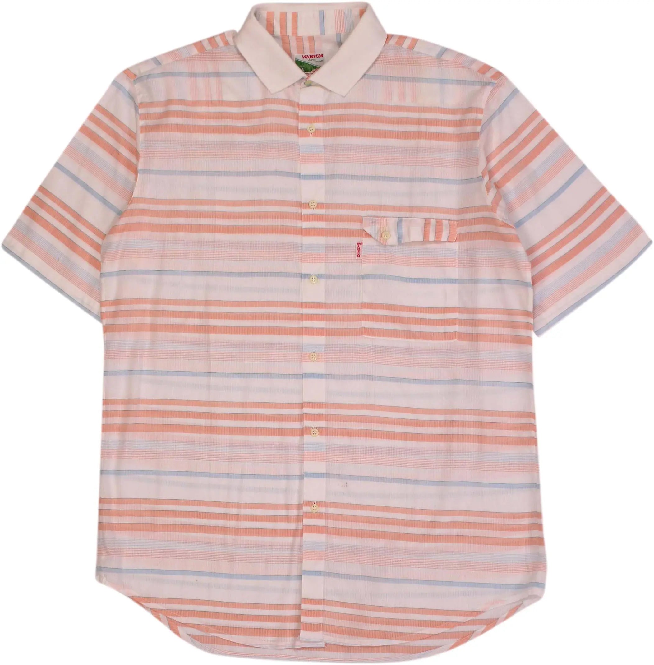 Wampum - 70s Short Sleeve Striped Shirt- ThriftTale.com - Vintage and second handclothing