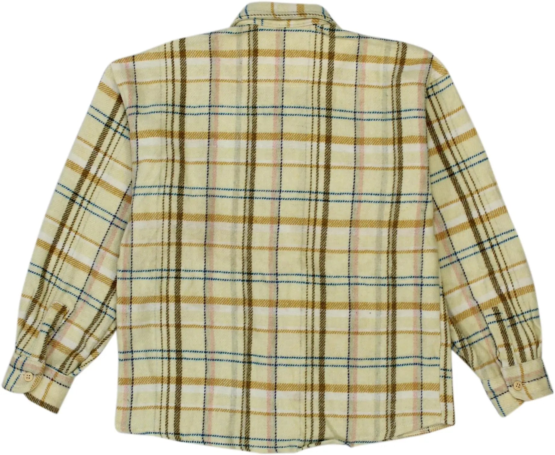 Wampum - Wool Blend Checked Shirt- ThriftTale.com - Vintage and second handclothing