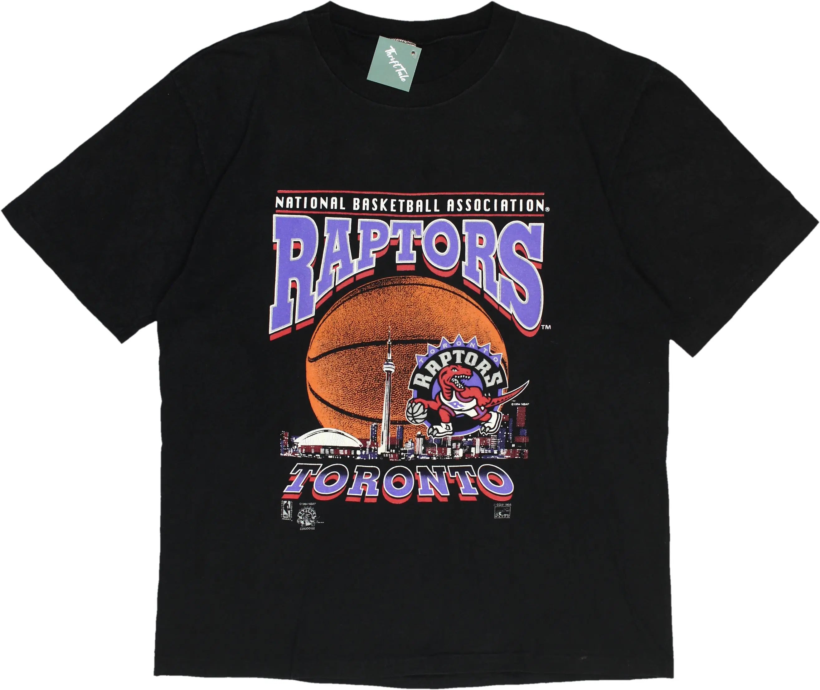 Waves - 90s Raptors Basketball T-Shirt- ThriftTale.com - Vintage and second handclothing