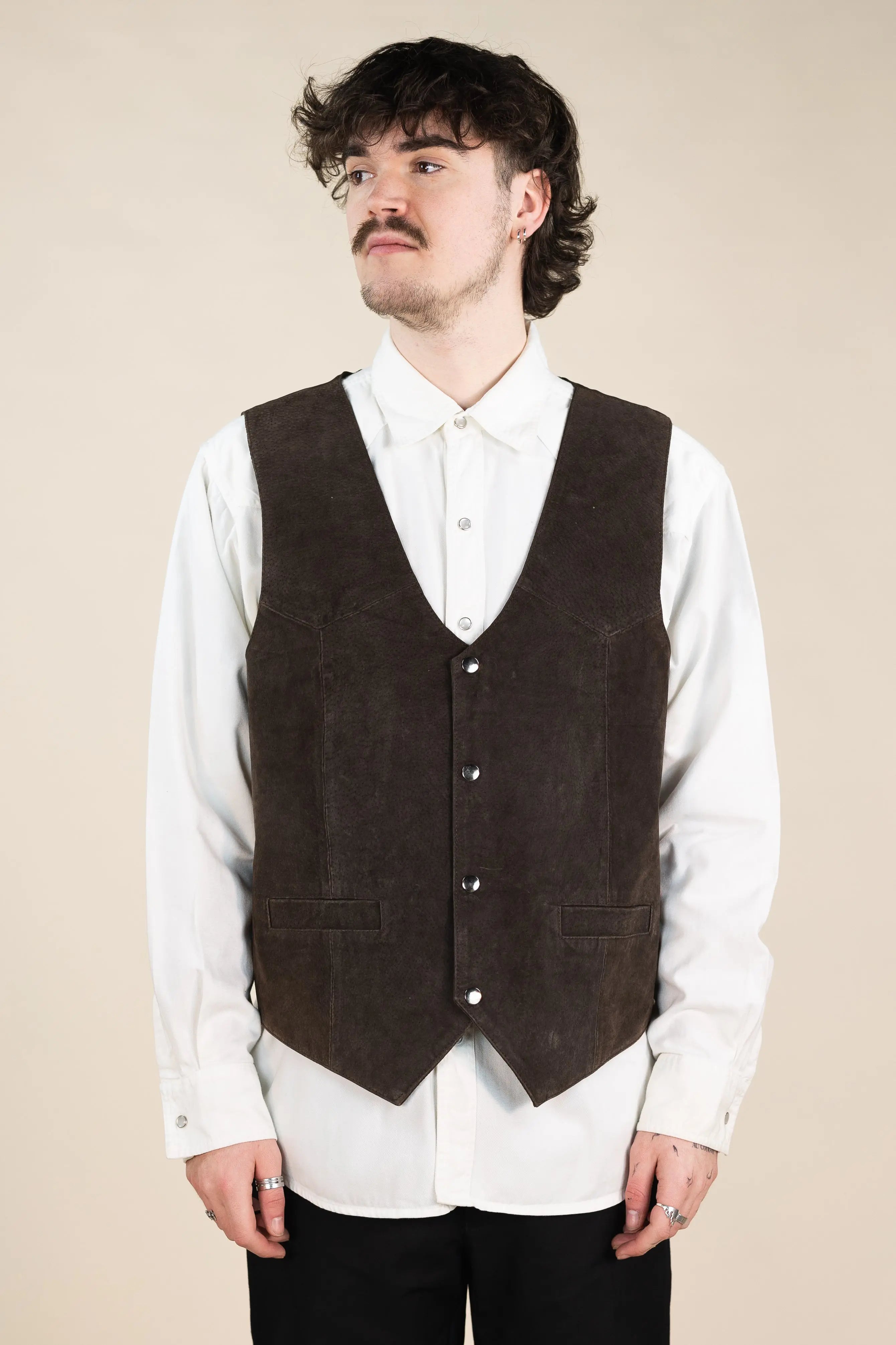 Westeria Frontier - Suede Waistcoat- ThriftTale.com - Vintage and second handclothing