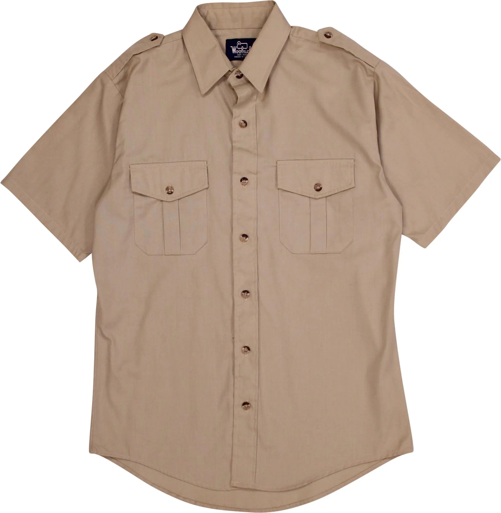 Woolrich - 80s Beige Short Sleeve Shirt by Woolrich- ThriftTale.com - Vintage and second handclothing