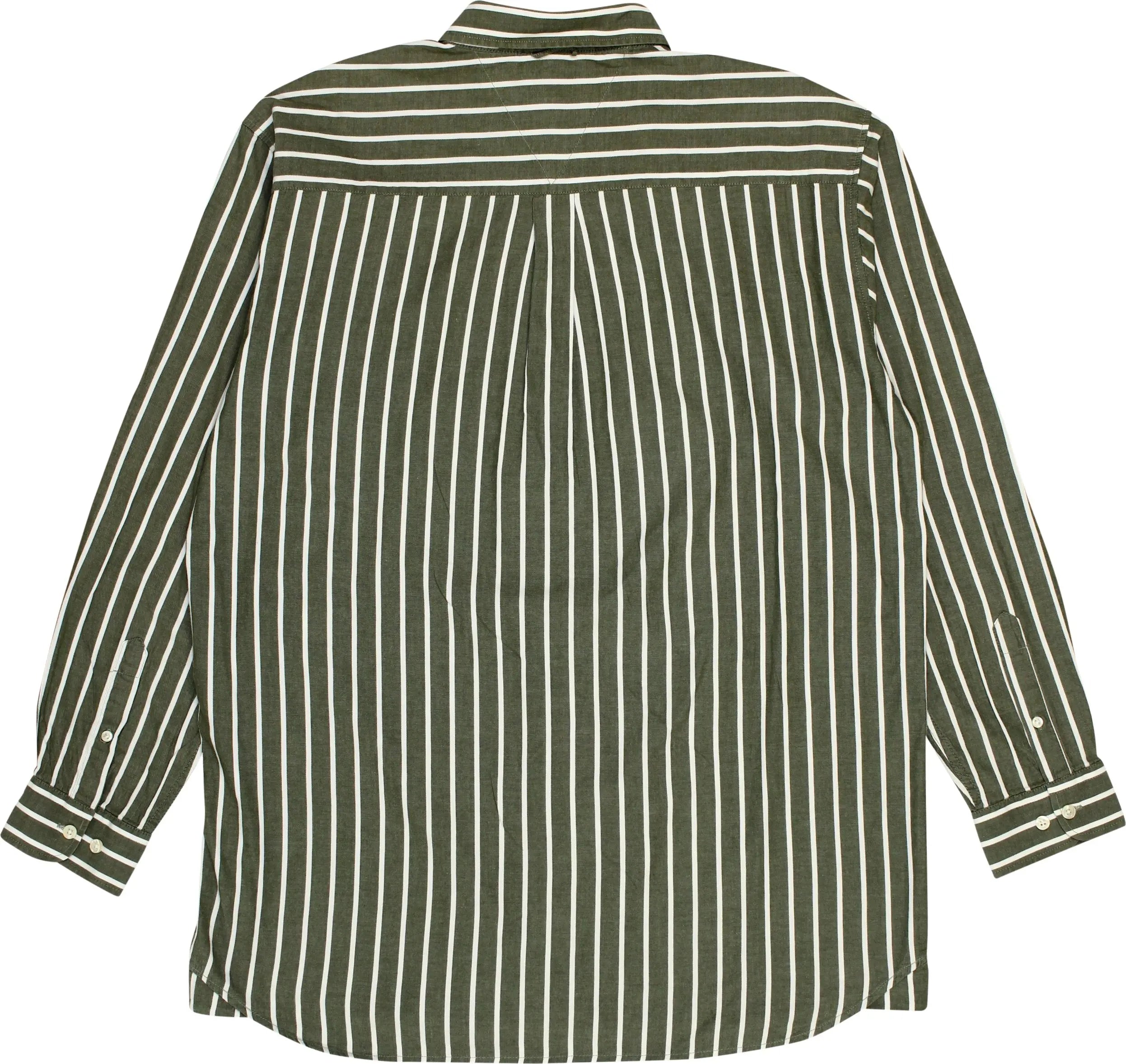 World of Basics - Green Striped Shirt- ThriftTale.com - Vintage and second handclothing