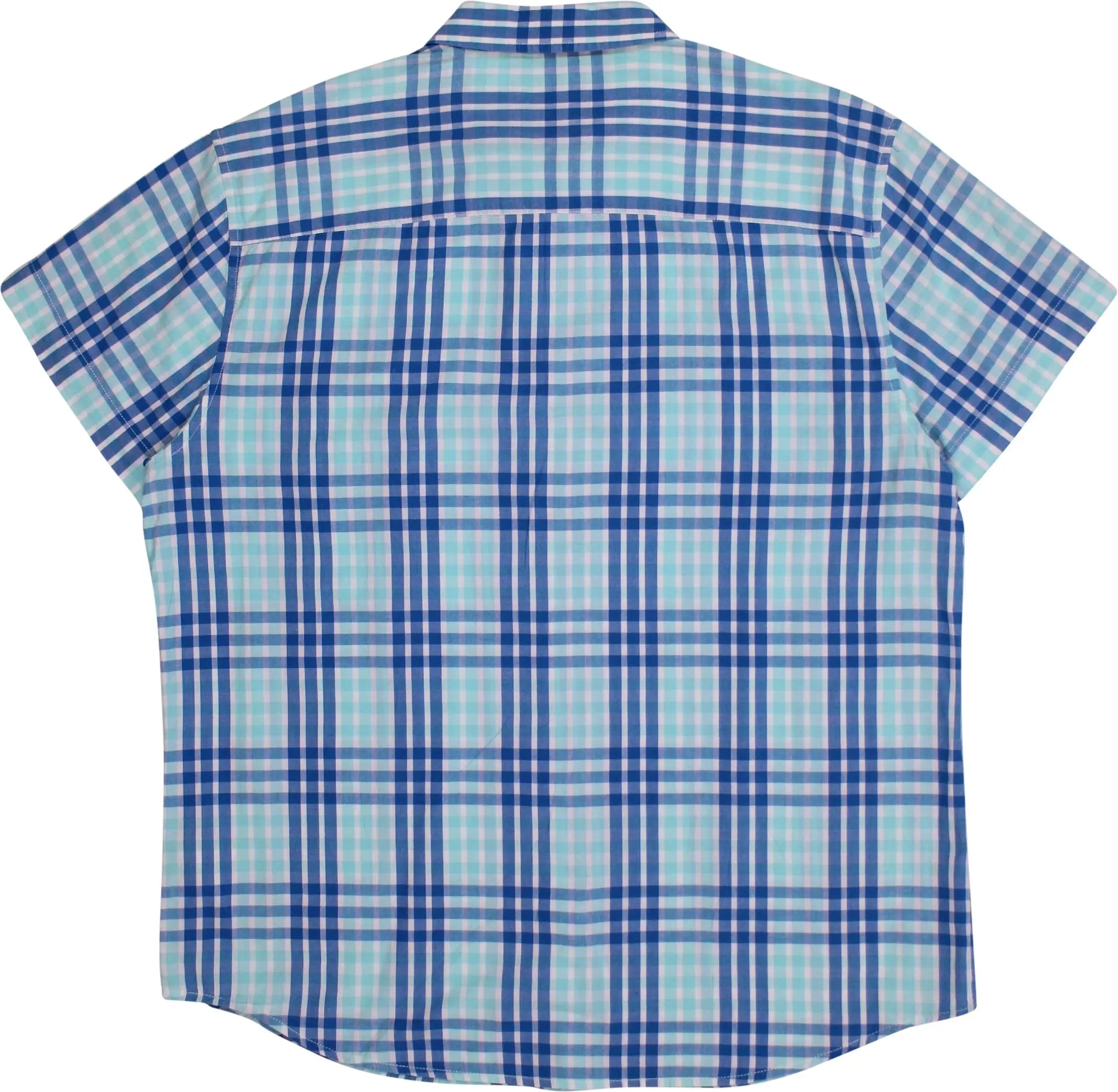 Wrangler - Blue Checked Short Sleeve Shirt by Wrangler- ThriftTale.com - Vintage and second handclothing