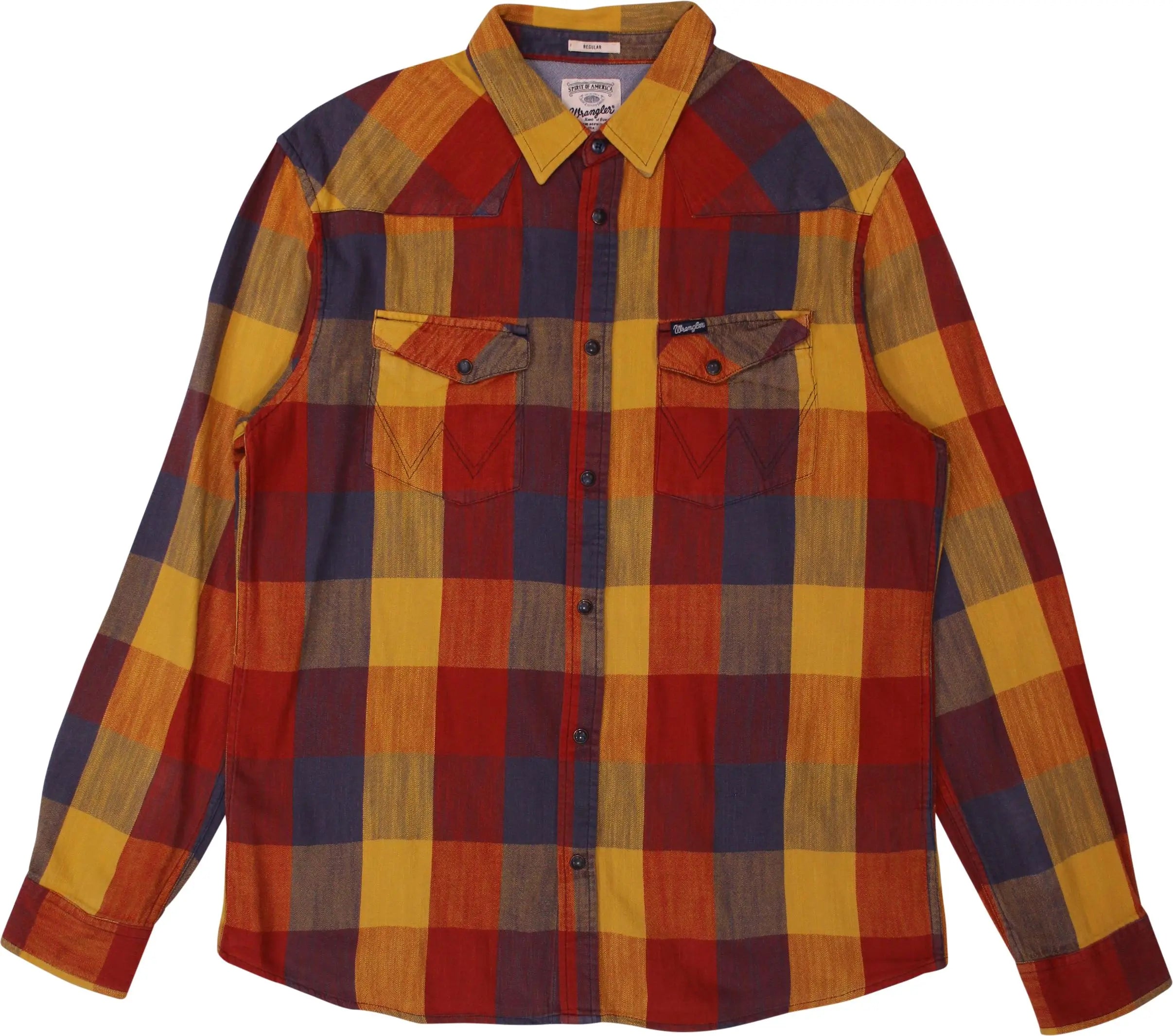 Wrangler - Checked Long Sleeve Shirt- ThriftTale.com - Vintage and second handclothing