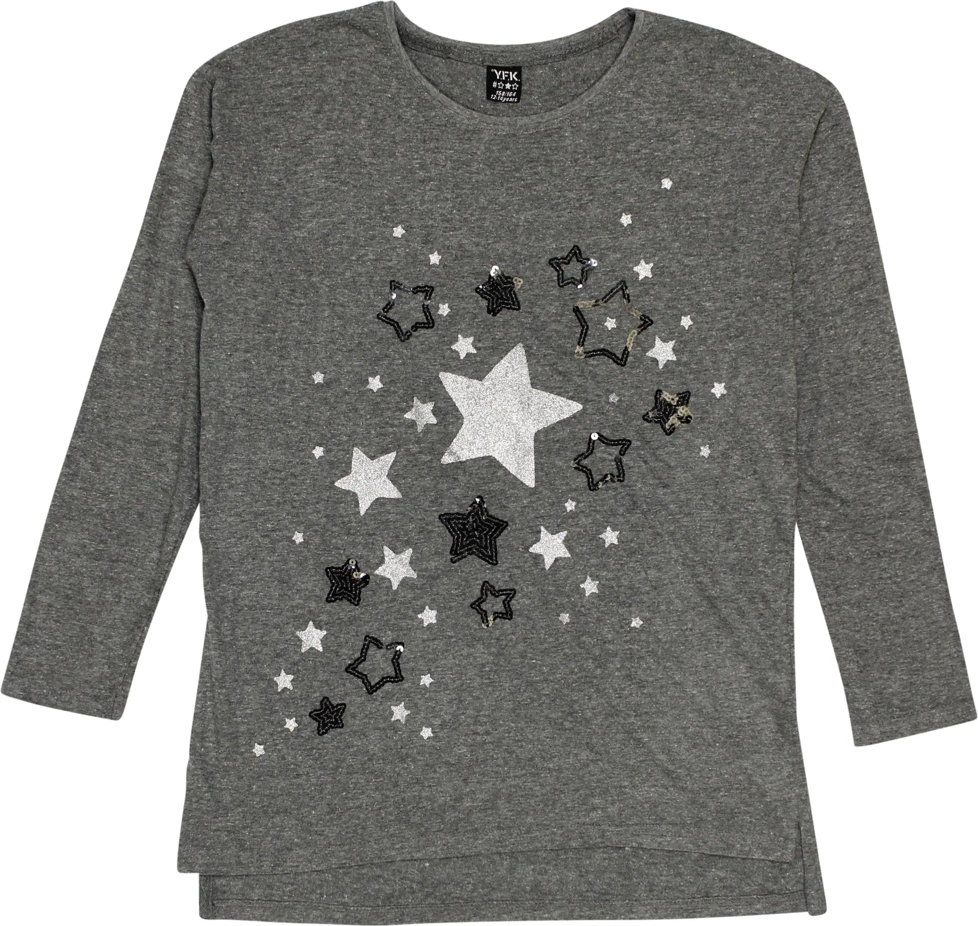 Y.F.K. - Stars Long Sleeve- ThriftTale.com - Vintage and second handclothing