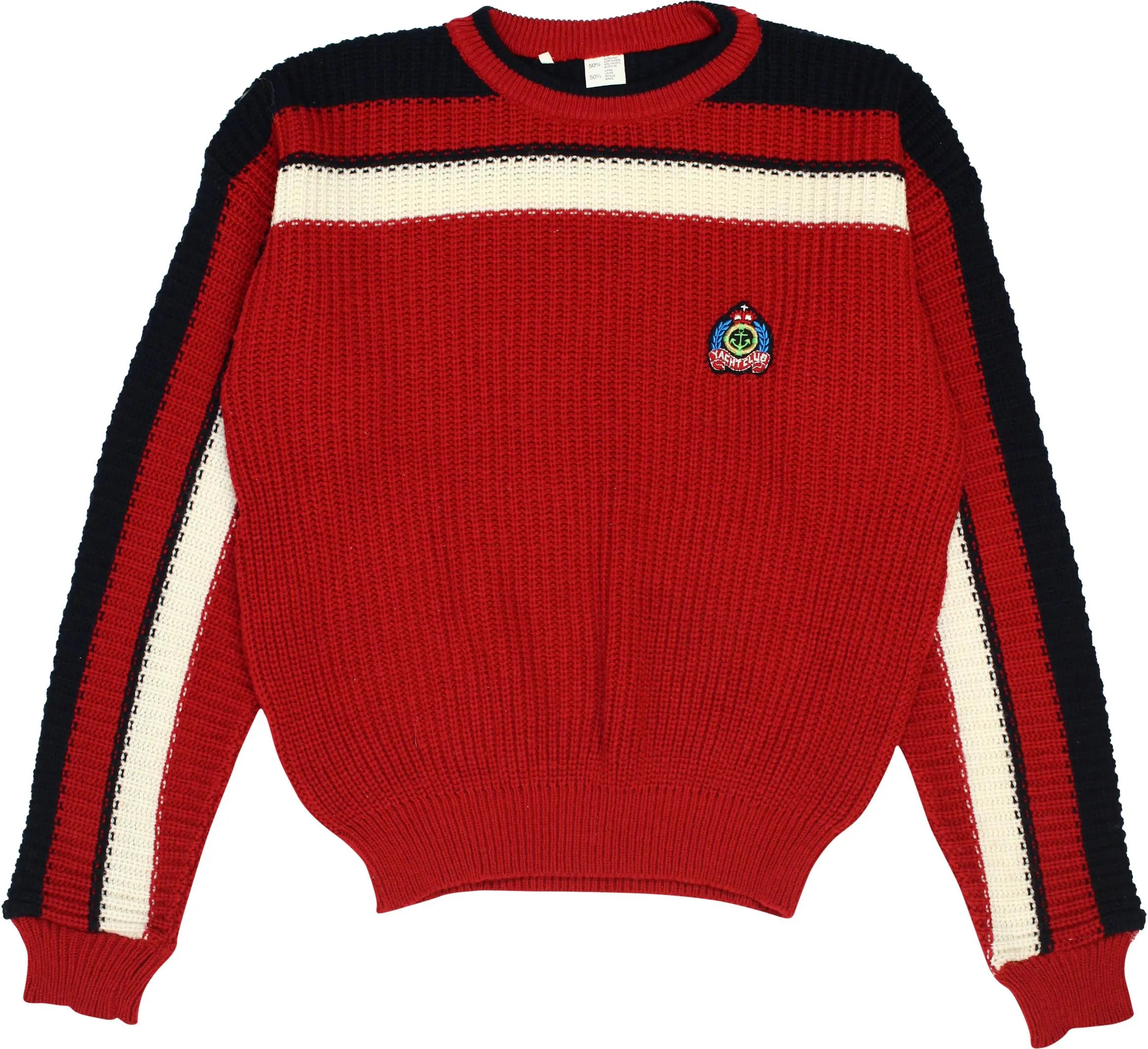 Yacht Club - 90s Red Jumper- ThriftTale.com - Vintage and second handclothing