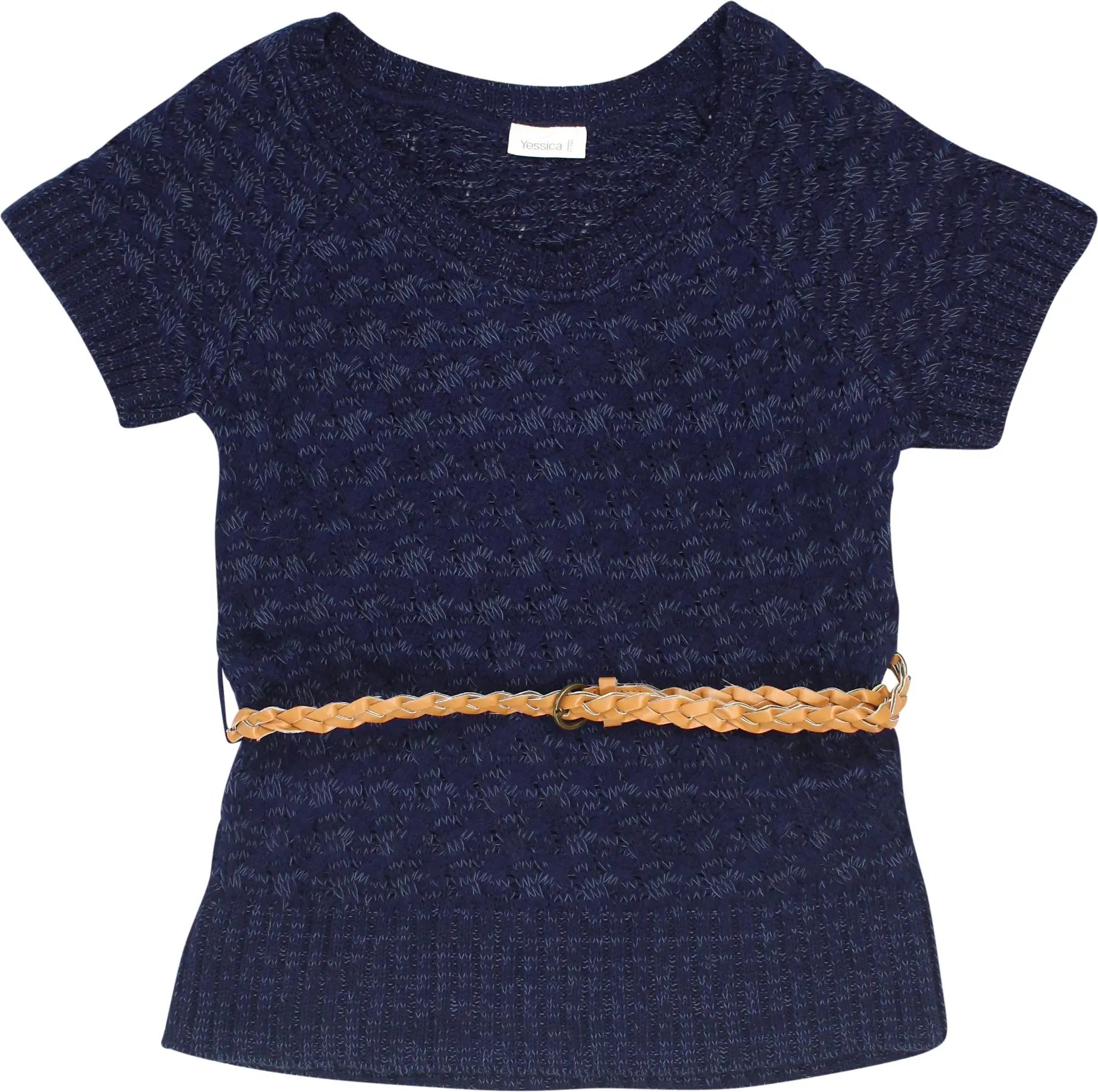 Yessica - Knitted Short Sleeve Top- ThriftTale.com - Vintage and second handclothing