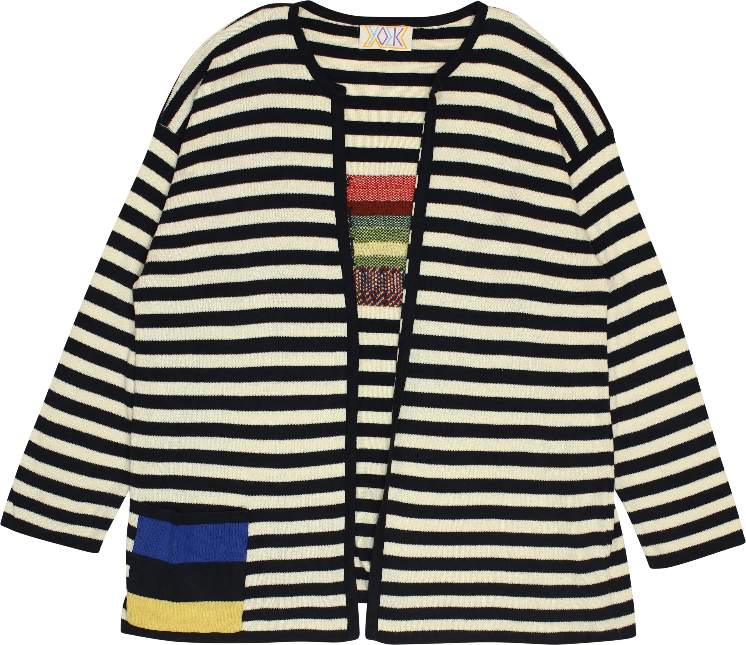 Yoek - 90s Striped Cardigan- ThriftTale.com - Vintage and second handclothing