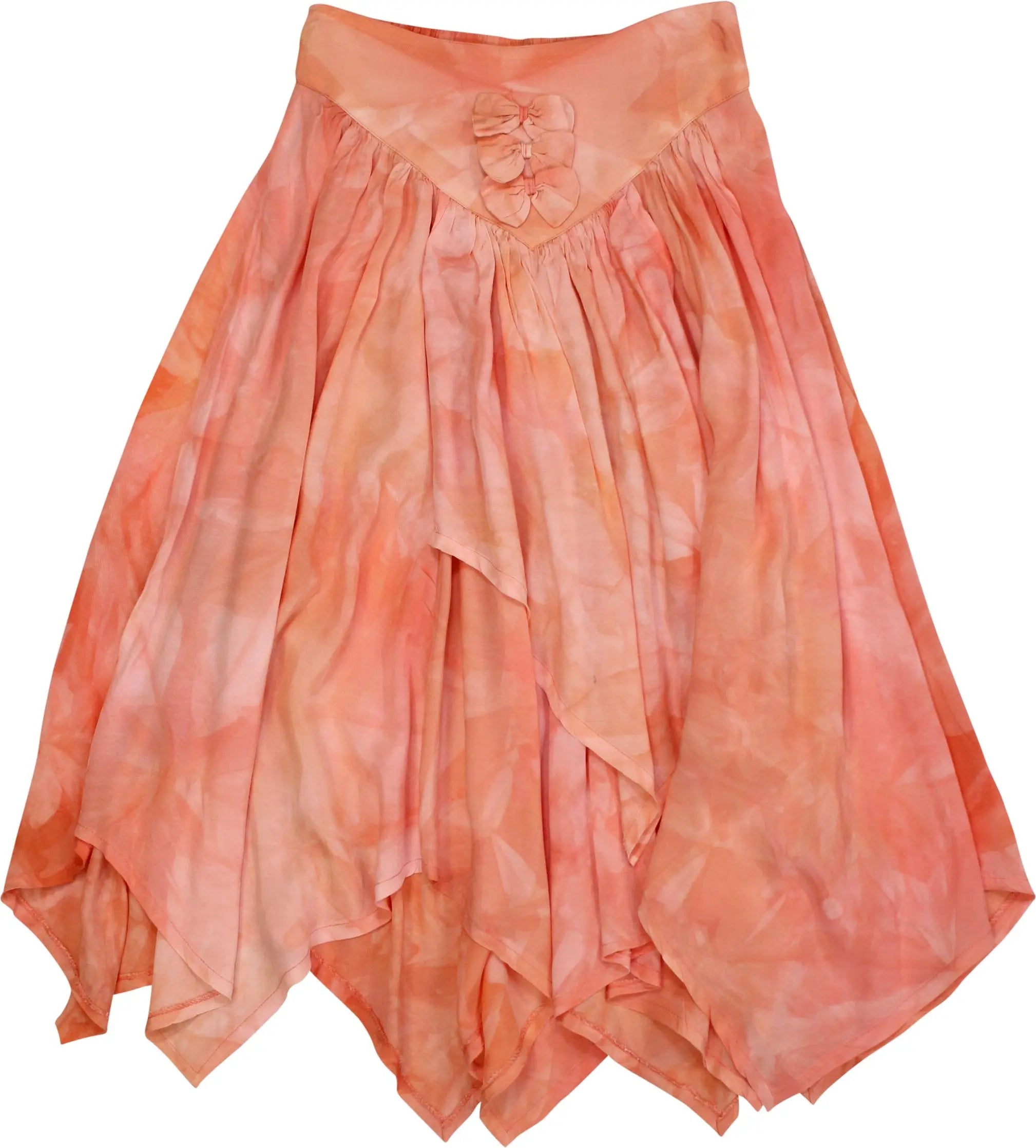 Young fashion - 90s Flowy Peach Skirt- ThriftTale.com - Vintage and second handclothing
