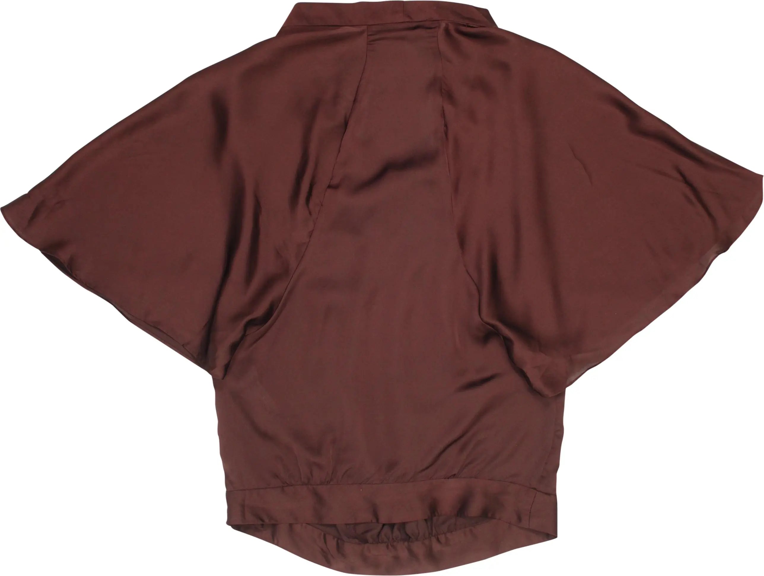 Zara - Brown Satin Top- ThriftTale.com - Vintage and second handclothing