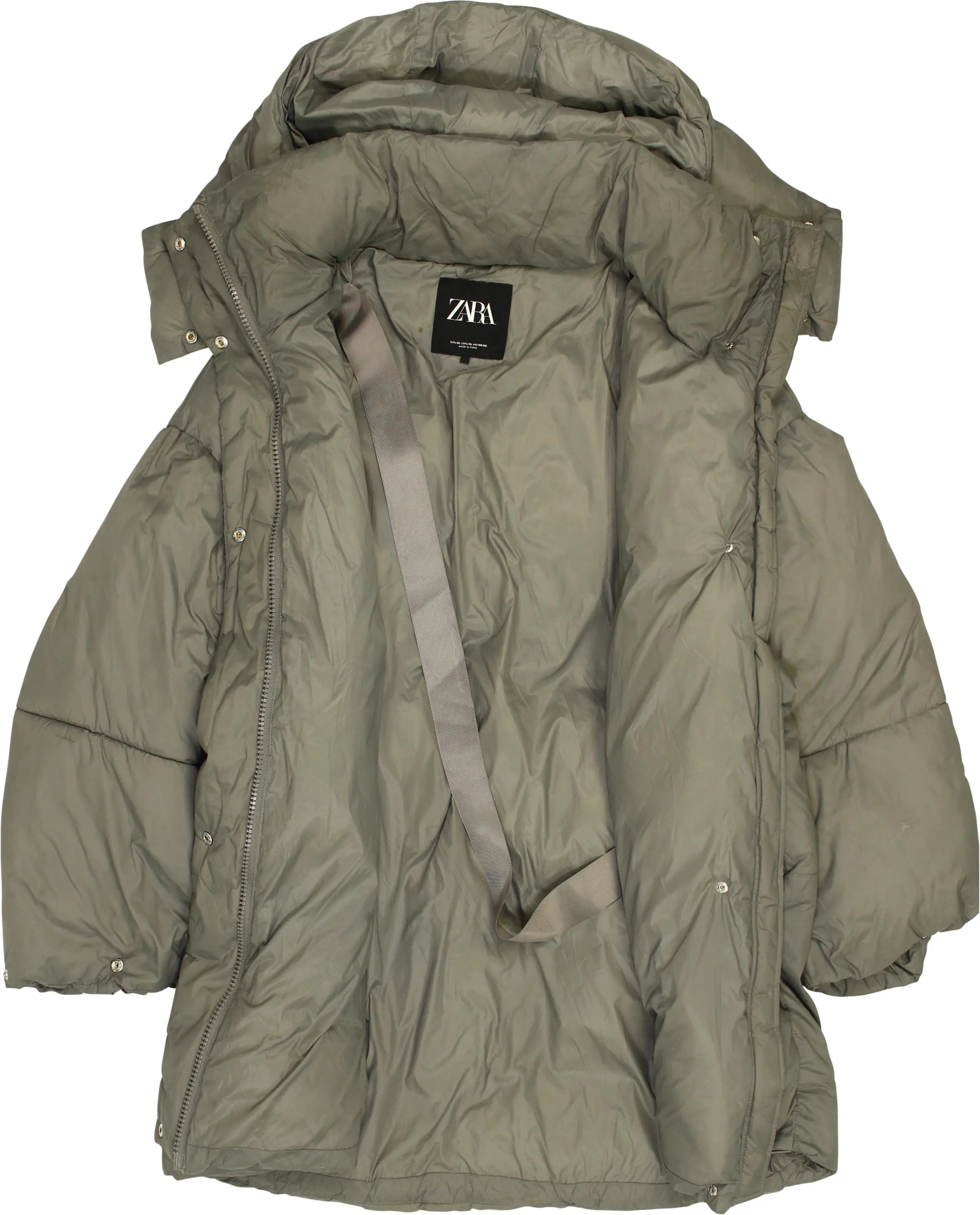 Down Puffer Zara Daunenjacke Khaki Funktionsjacke Zara Jacke Mit