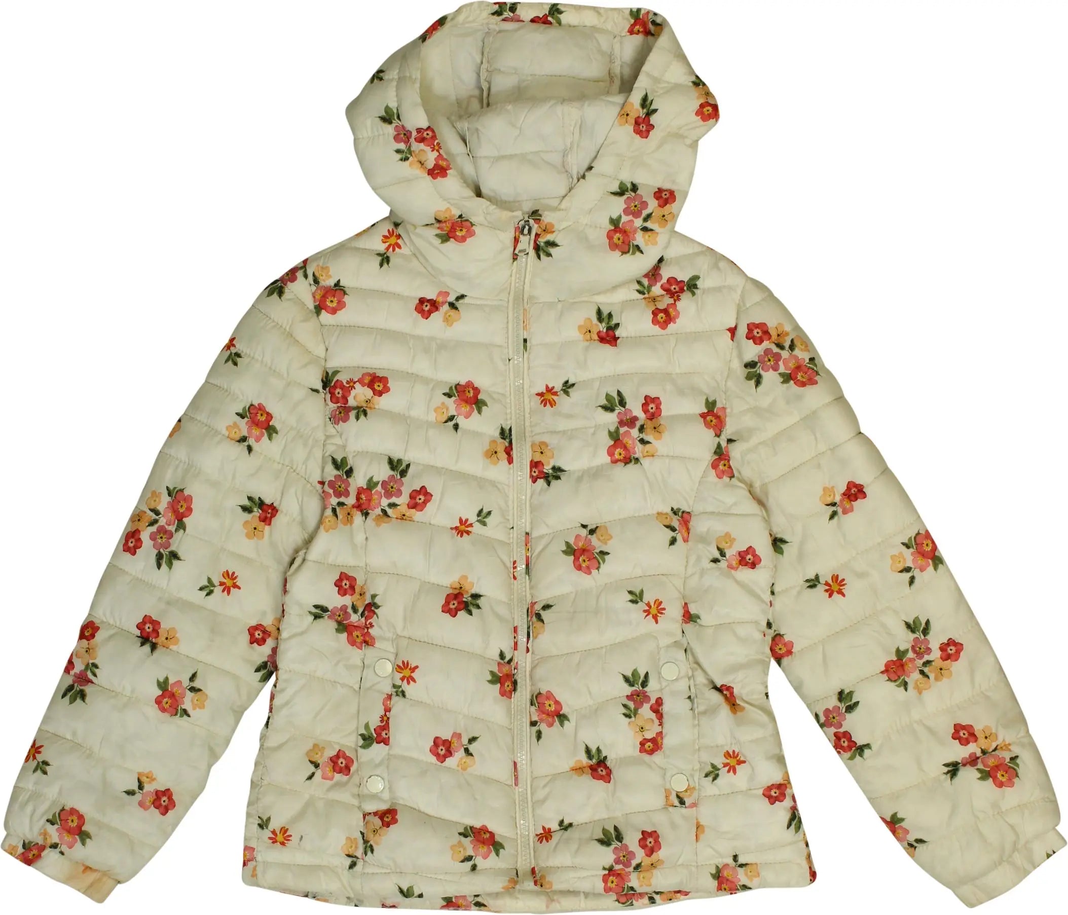 Zara - White Floral Puffer Jacket- ThriftTale.com - Vintage and second handclothing