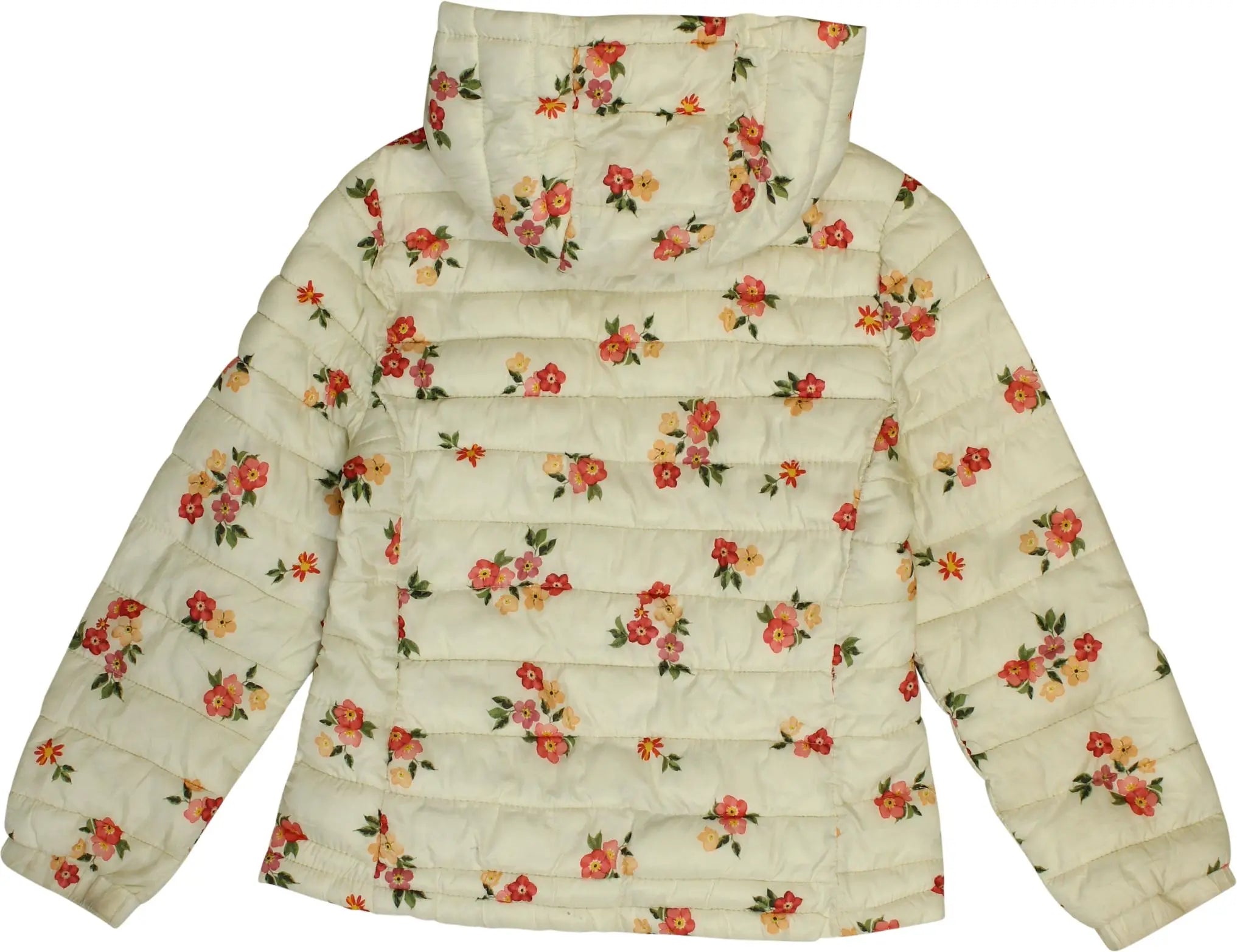 Zara - White Floral Puffer Jacket- ThriftTale.com - Vintage and second handclothing