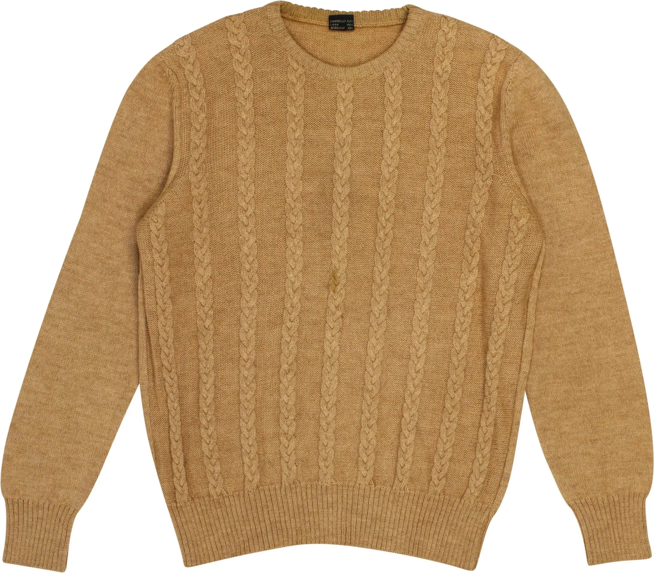 Zegna Baruffa - Camel Blend Cable Jumper- ThriftTale.com - Vintage and second handclothing
