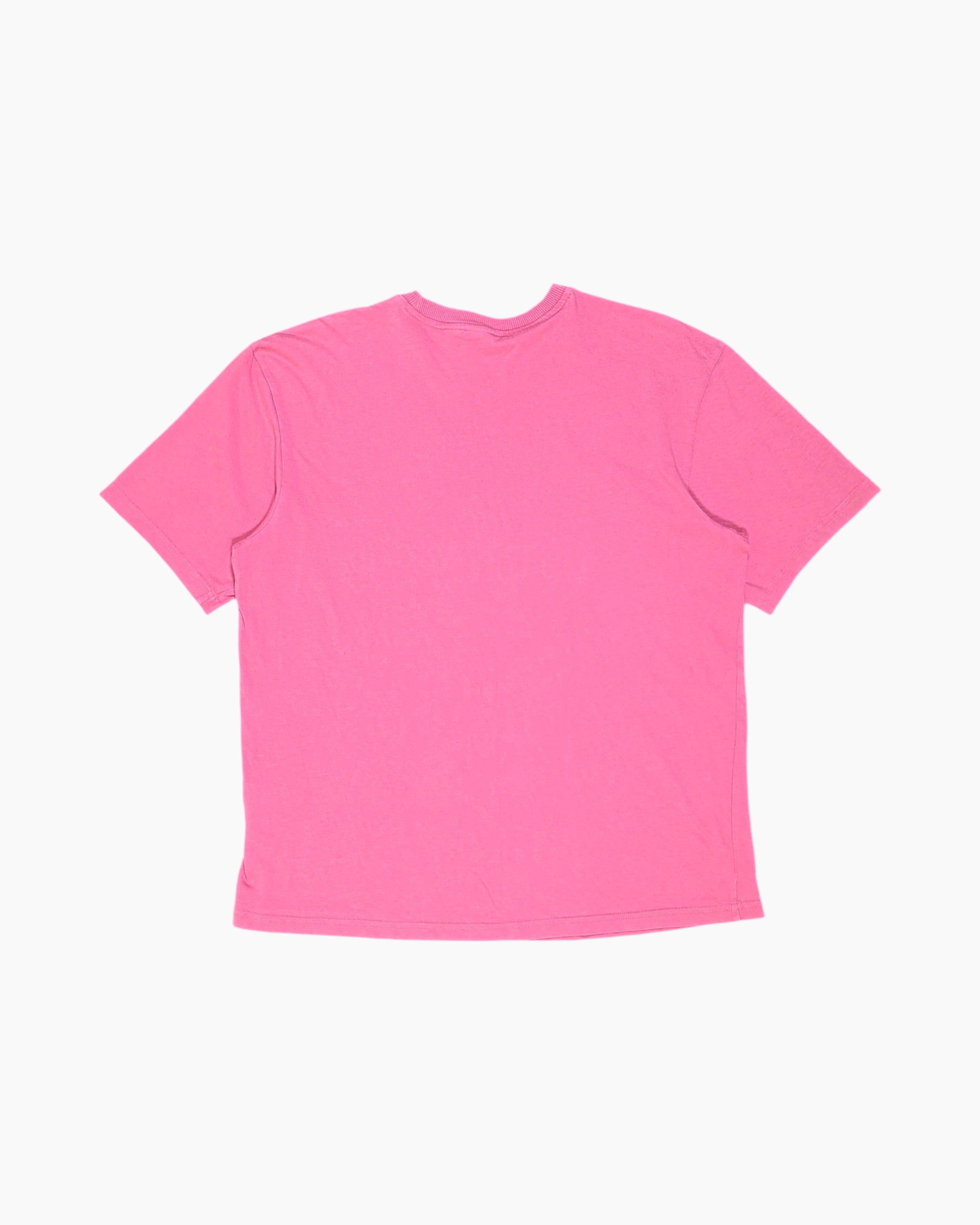 Back Pre-owned adidas T-Shirt – Pink Ribbed Collar (Women S)