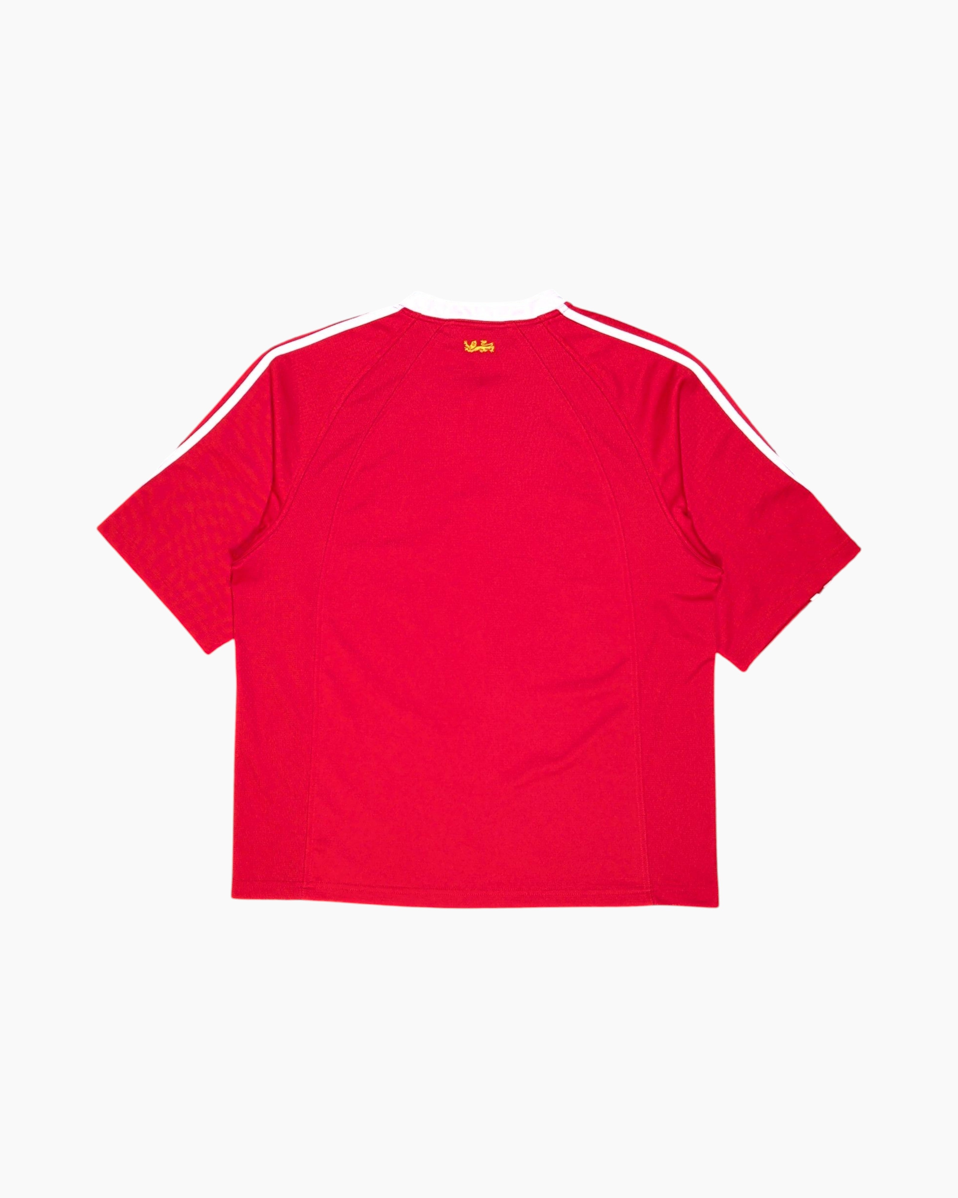 Back Vintage Y2K adidas Team Soccer Jersey – Red with Sponsor Crest