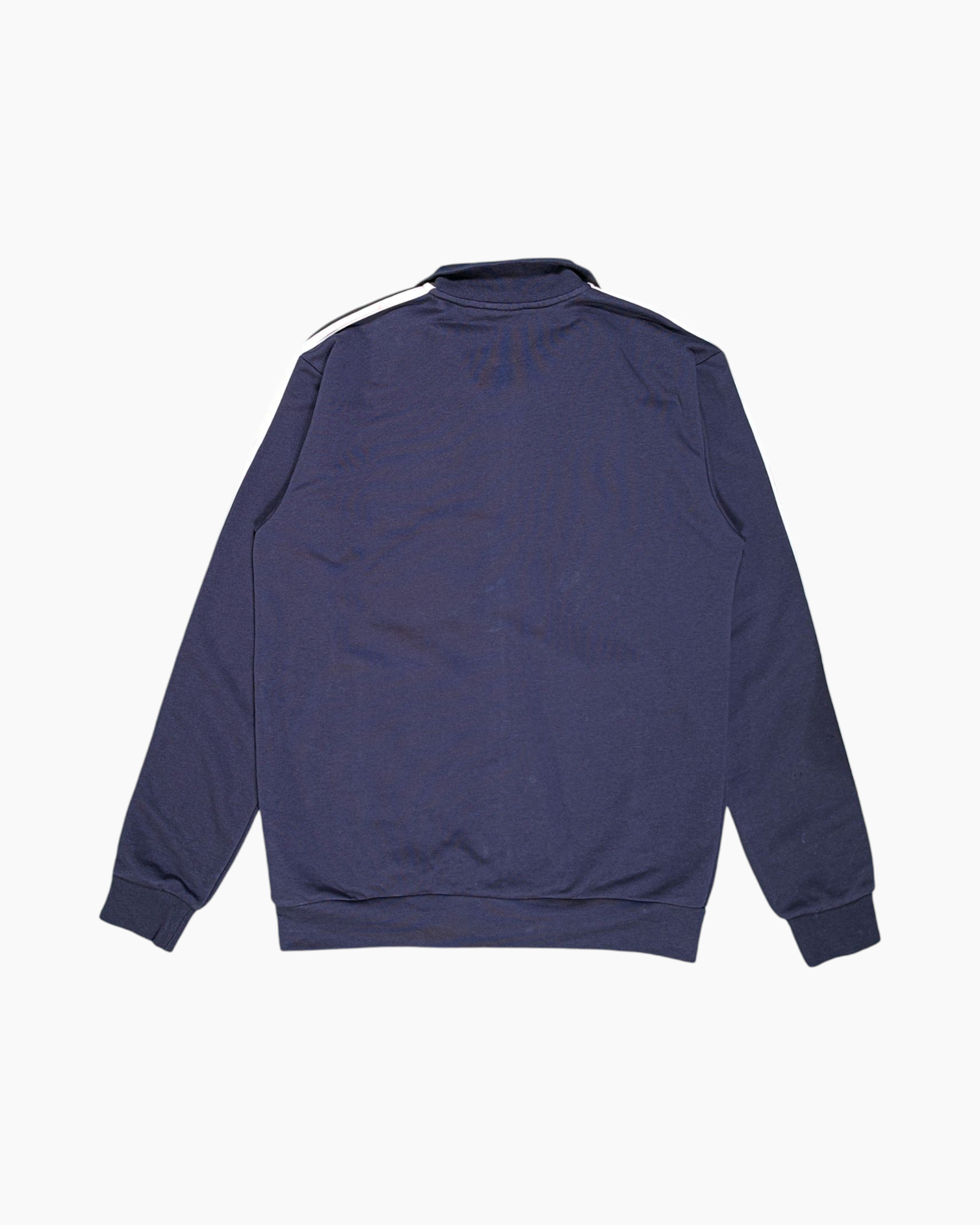 Back Pre-owned adidas Track Jacket – Navy Three‑Stripe Sleeve