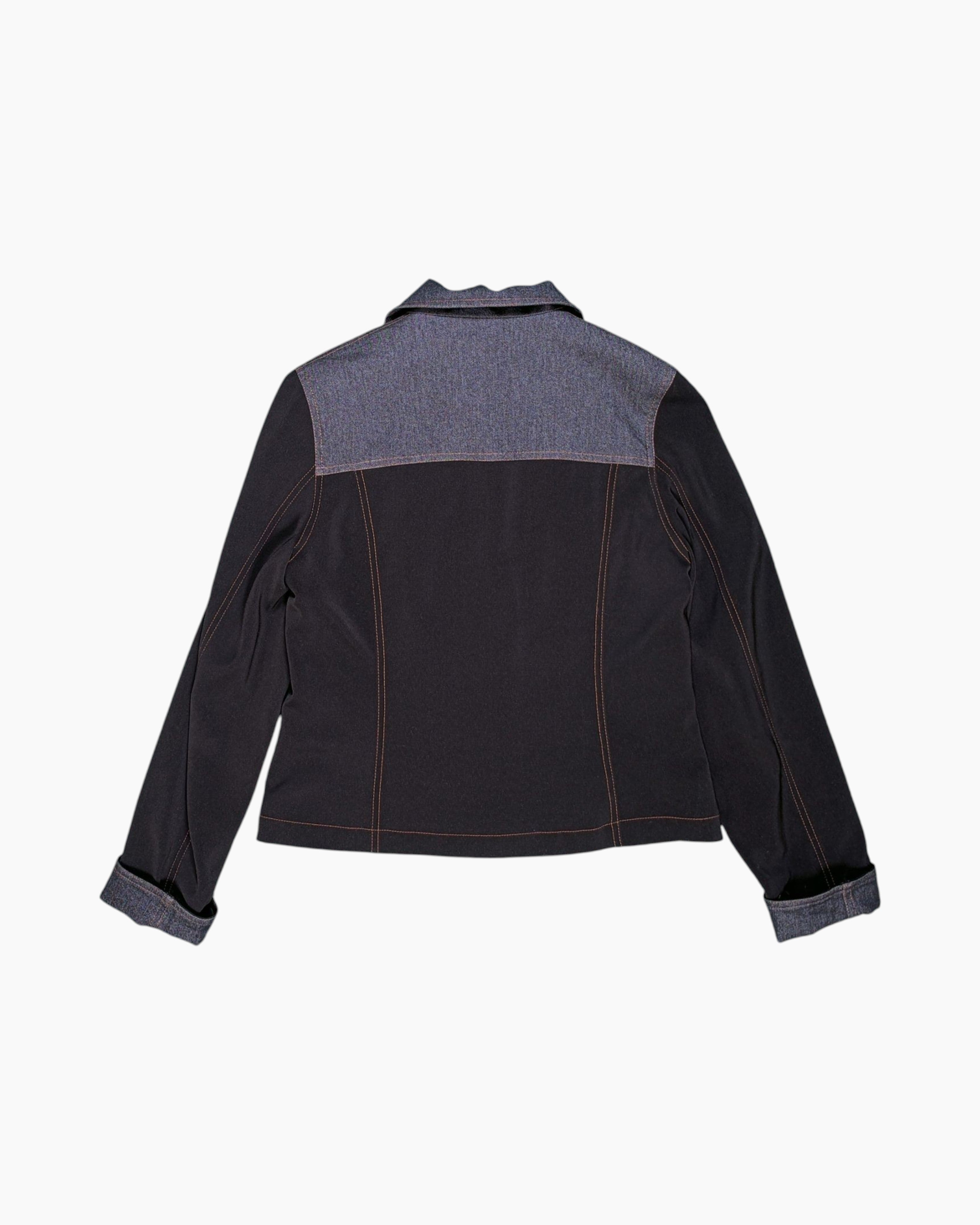 Back Pre-owned BiBA Denim Jacket – Black Contrast Stitching