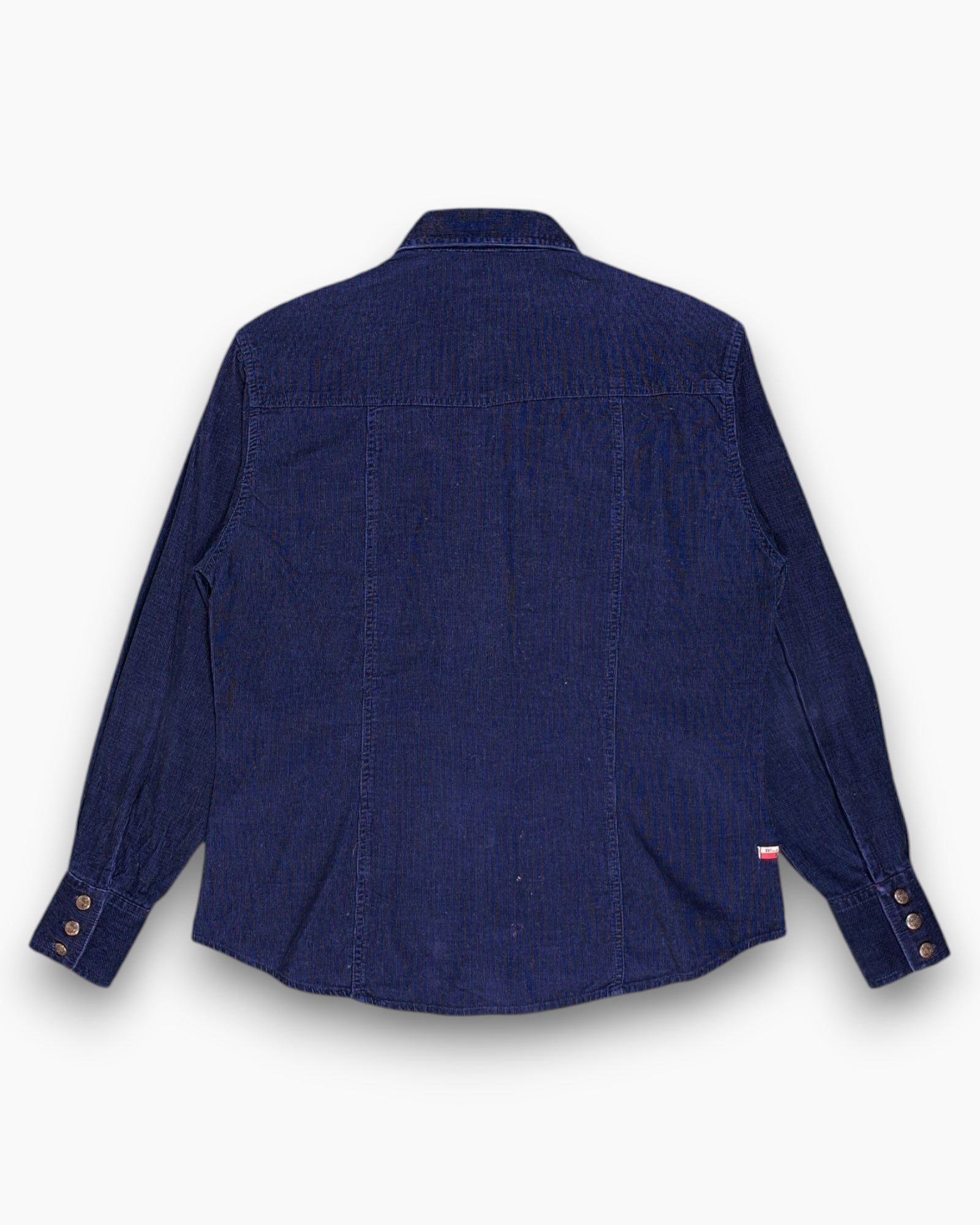 Back Vintage 90s/2000s Blue Family Button-Down Shirt – Navy Workwear