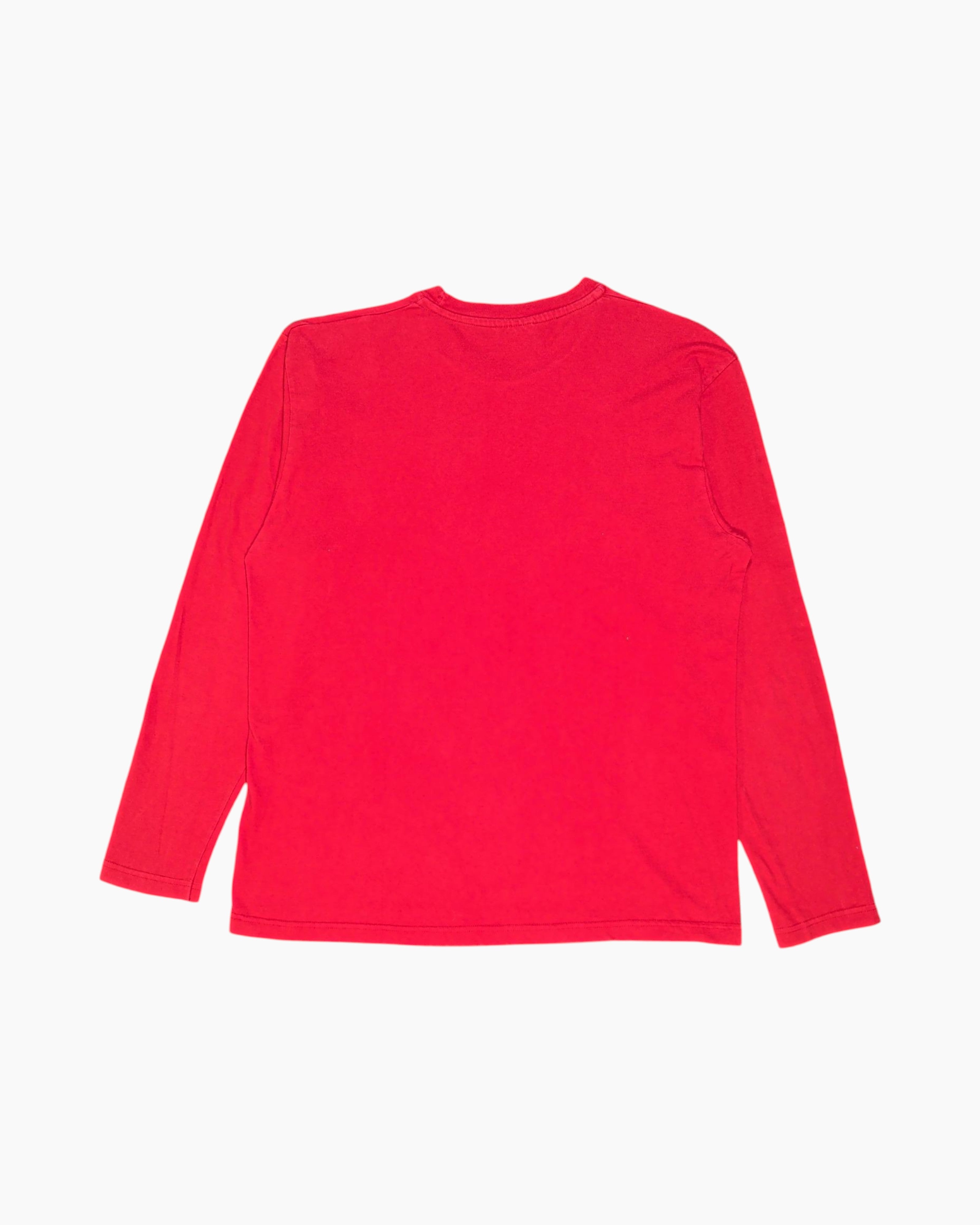 Back Vintage Y2K Champion Long Sleeve Crewneck Sweatshirt – Red Contrast Stripes