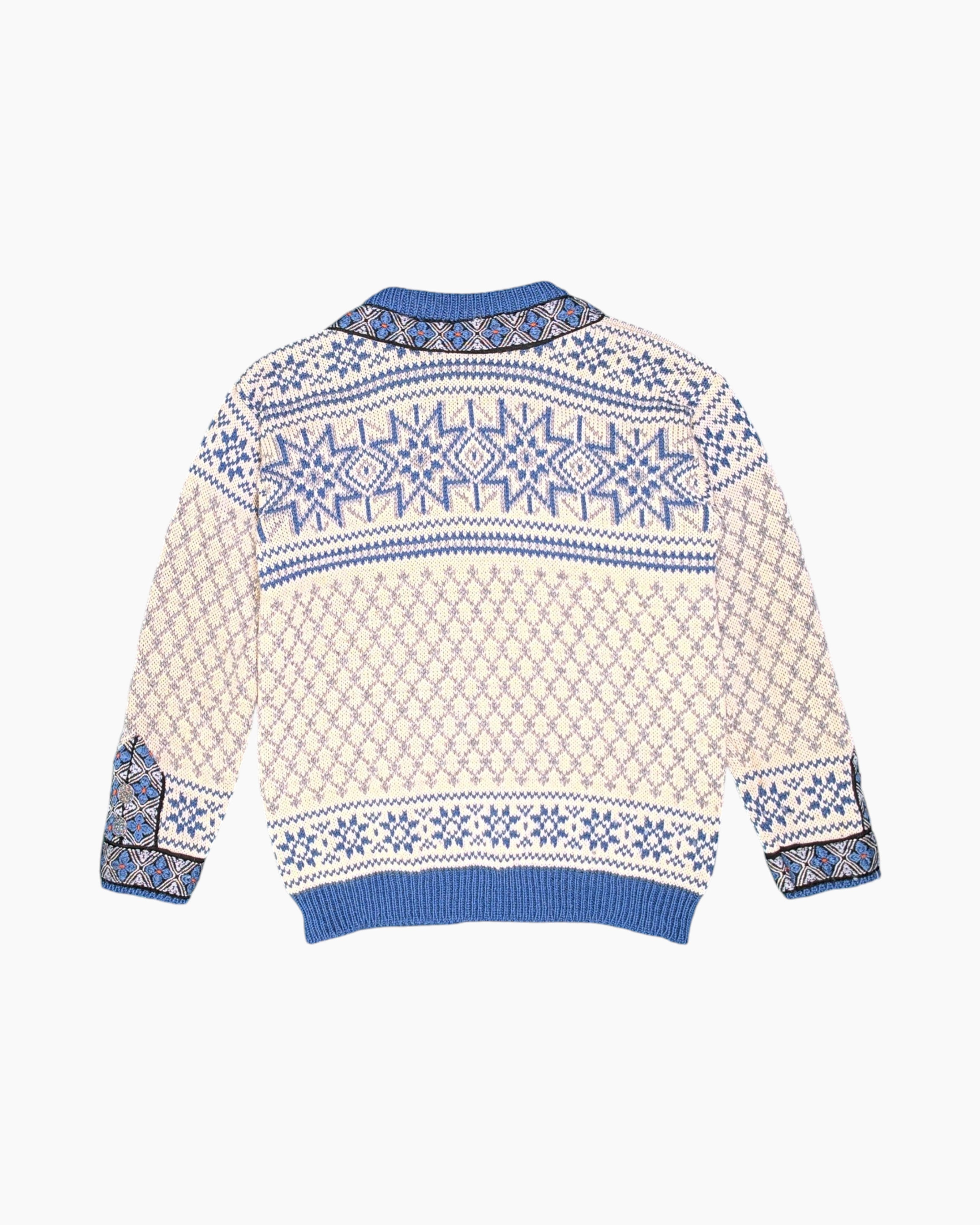 Back Vintage 80s/90s Dale Cardigan (Norwegian-style) – Blue Fair Isle