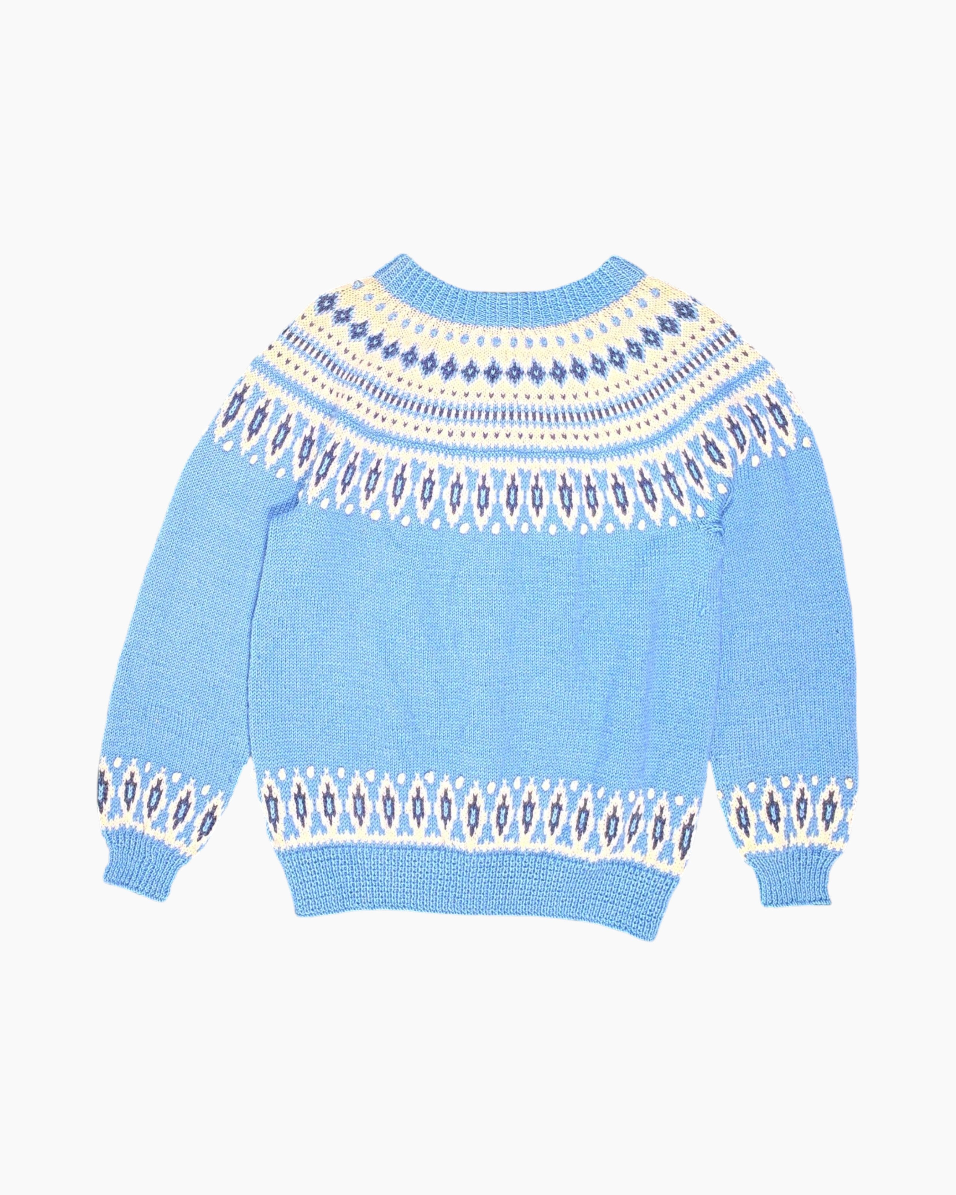 Back Vintage 70s/80s Dale Cardigan – Blue Fair Isle Yoke