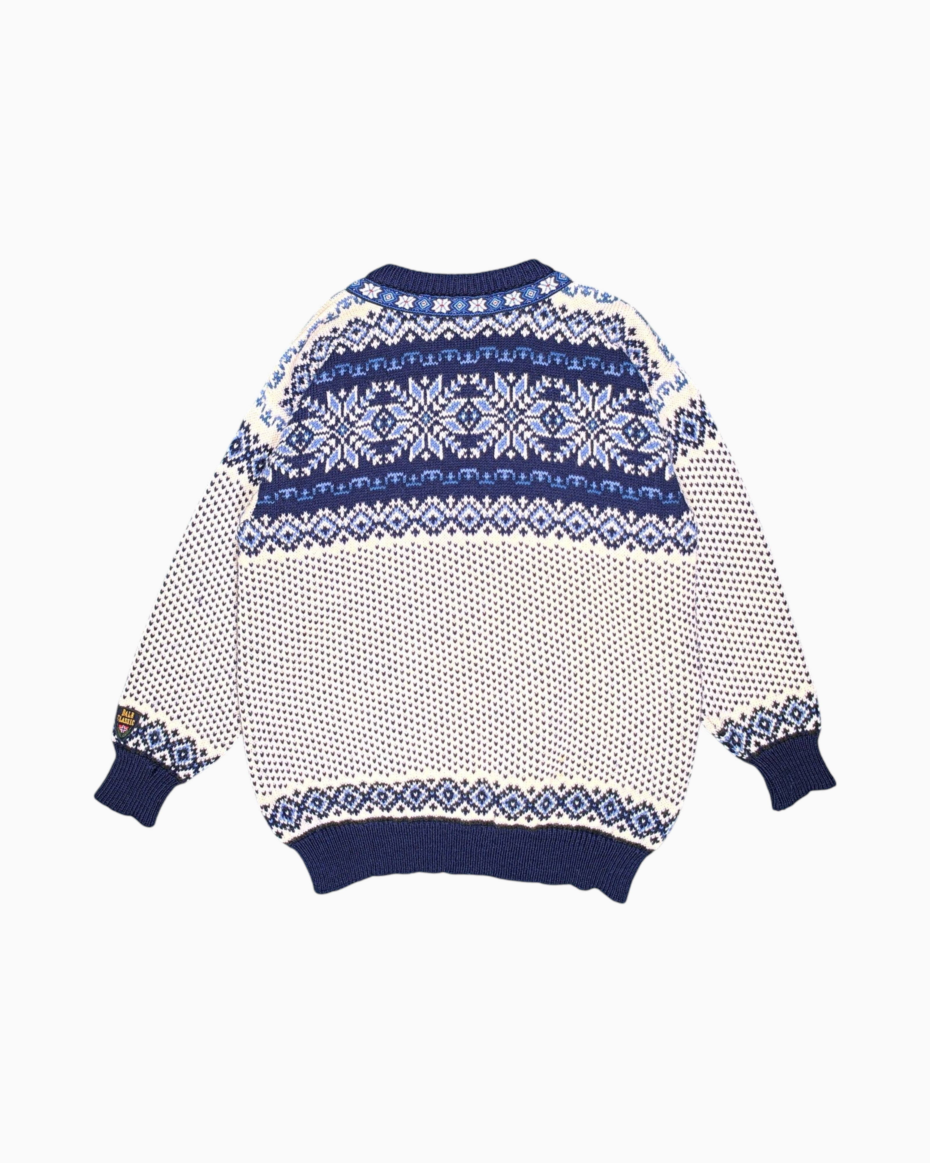 【ダーレ オブ ノルウェイ】ノルディックカーディガン（XL）ブルー　シルバー金具 ヴィンテージ DALE OF NORWAY カーディガン XL レトロ ノルディック