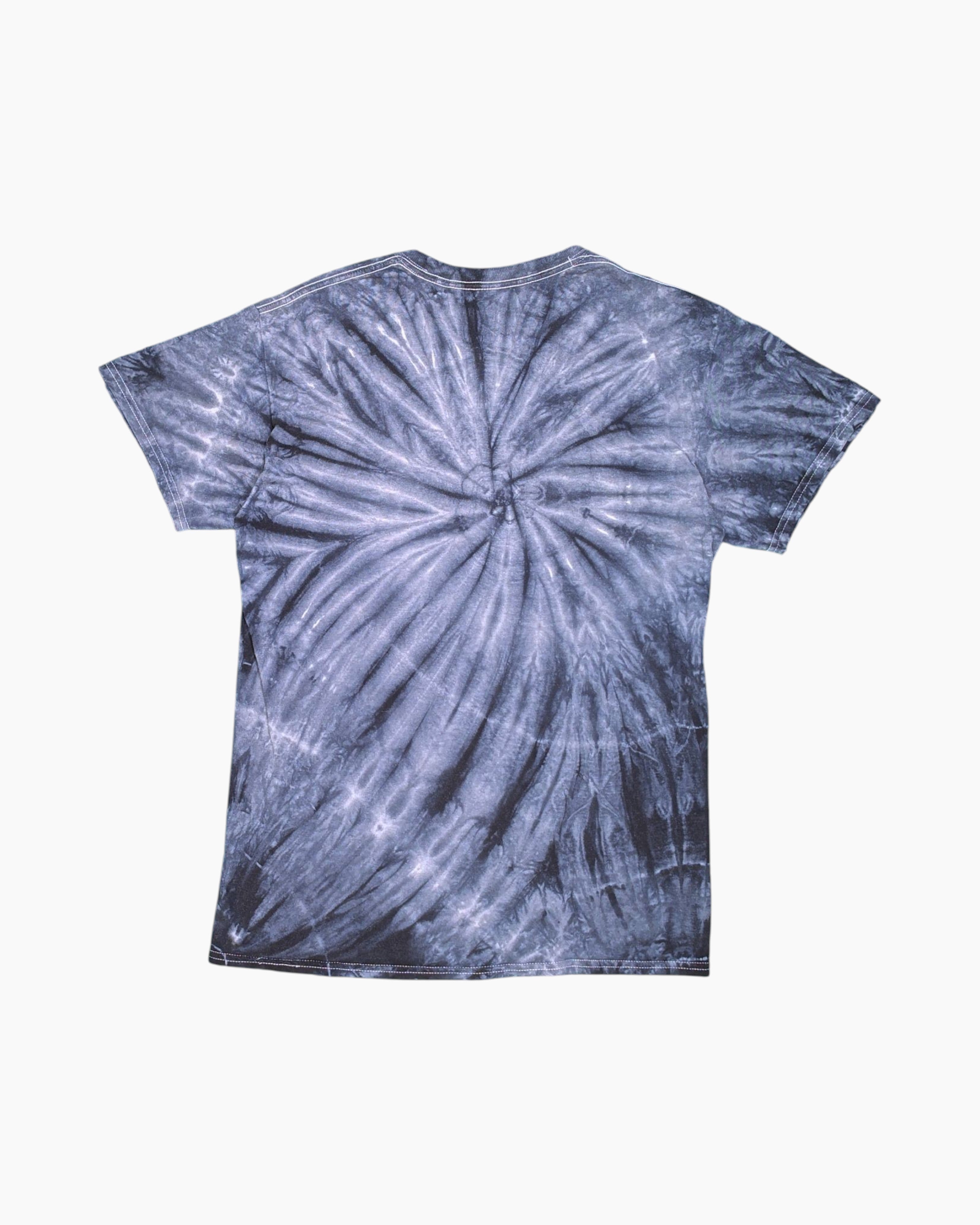 Back Pre-owned DECK RAG Graphic T-Shirt – Black Spiral Tie-Dye
