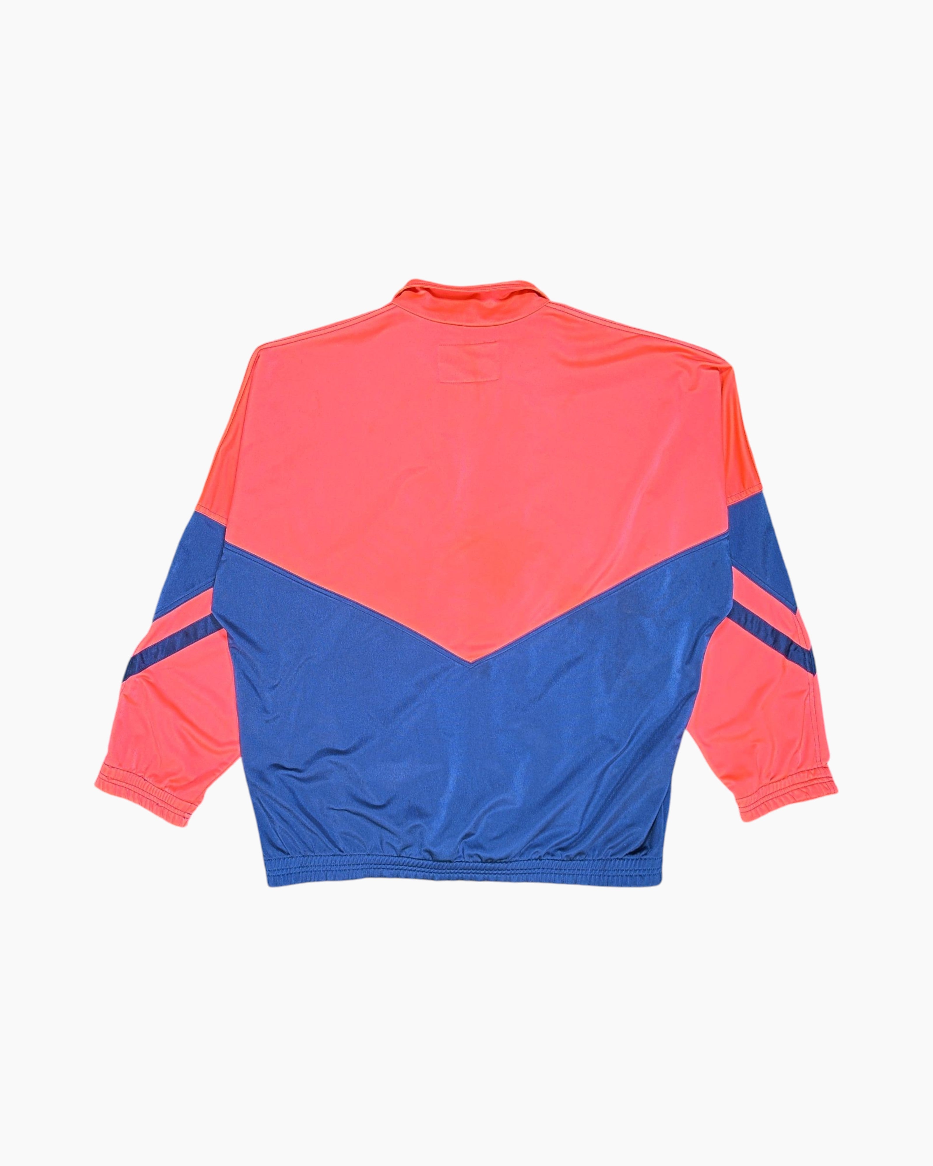 Back Vintage 80s/90s Diadora Track Jacket – Neon Coral & Navy Colorblock