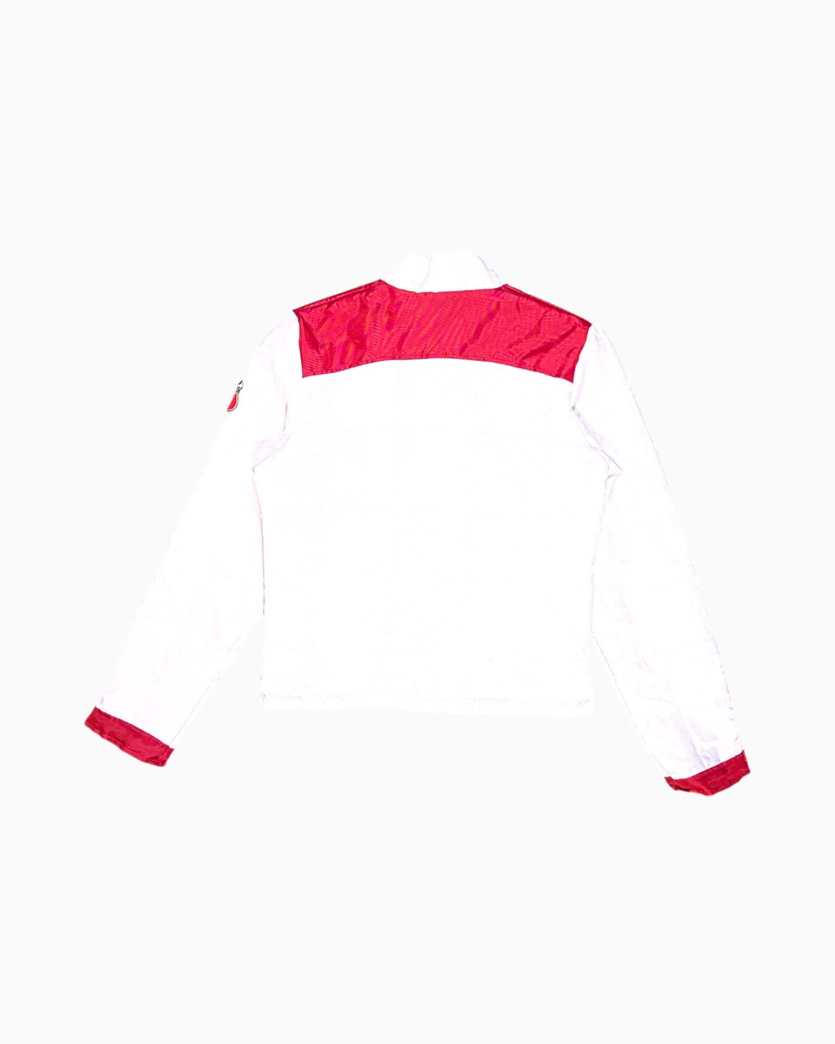 Back Vintage Y2K DROMEDAR Bomber Jacket – White with Red Contrast (secondhand)