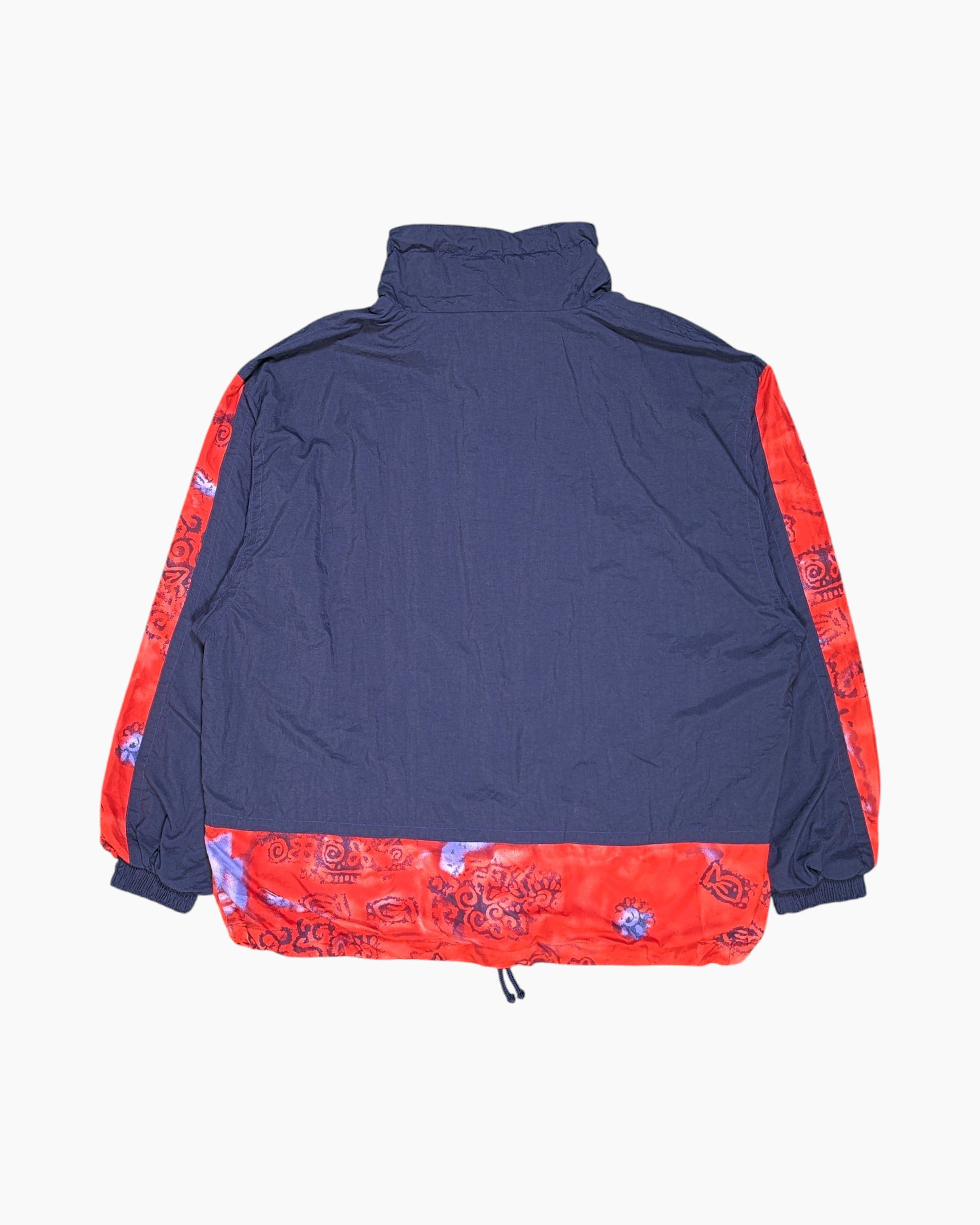 Back Vintage 80s/90s etirel Windbreaker Jacket – Navy with Red Airbrush Panels