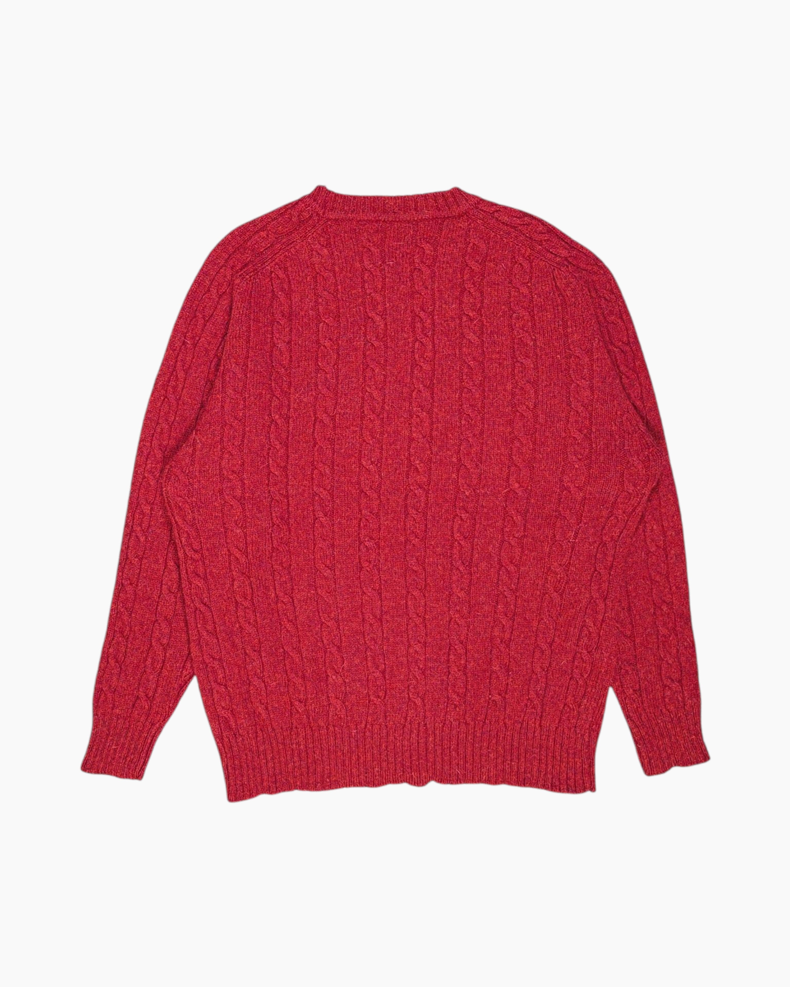 Back Vintage 80s/90s FILA Pullover Sweater – Red Cable Knit