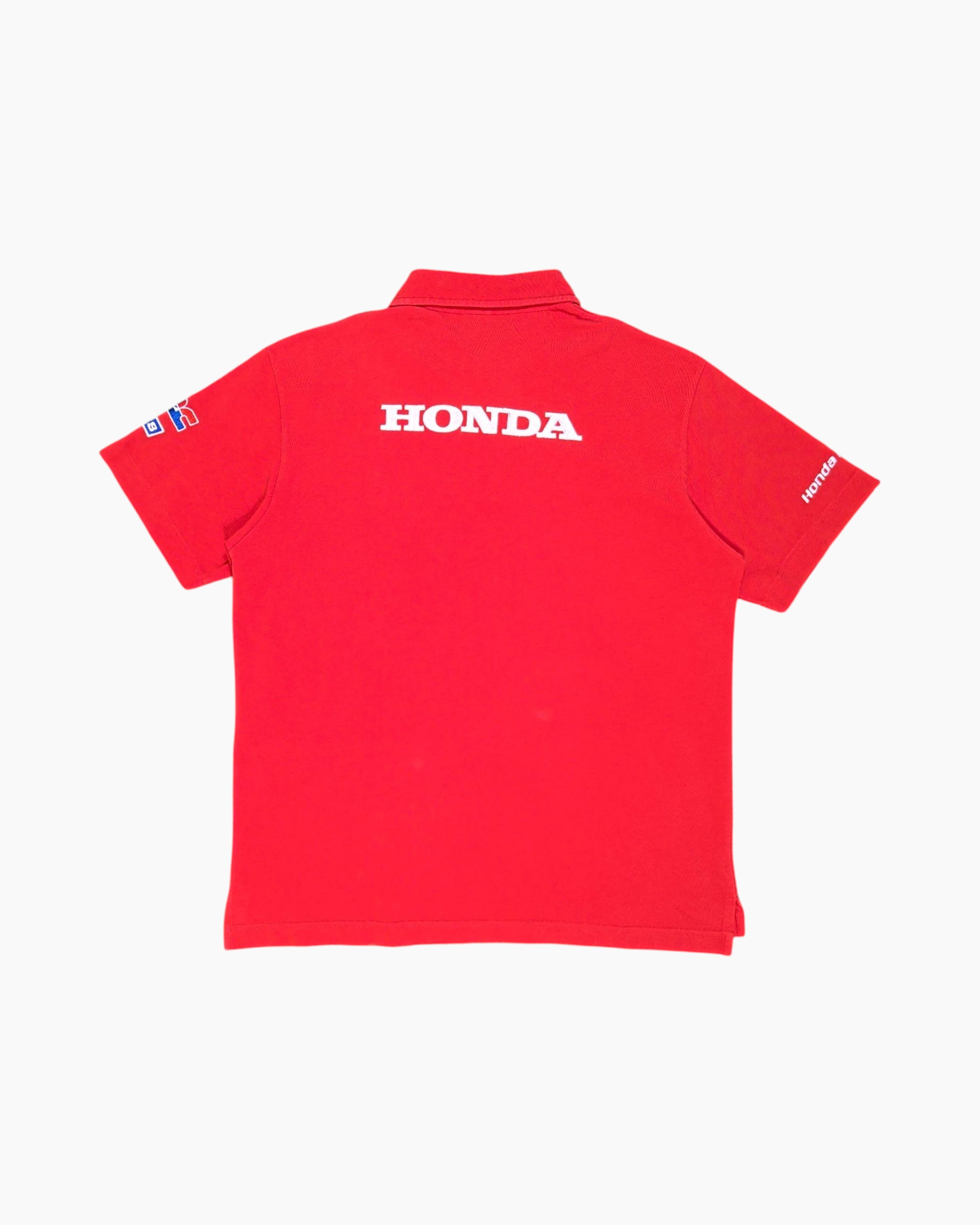 Back Pre-owned GAS Polo Shirt – Red with Honda Team Graphics