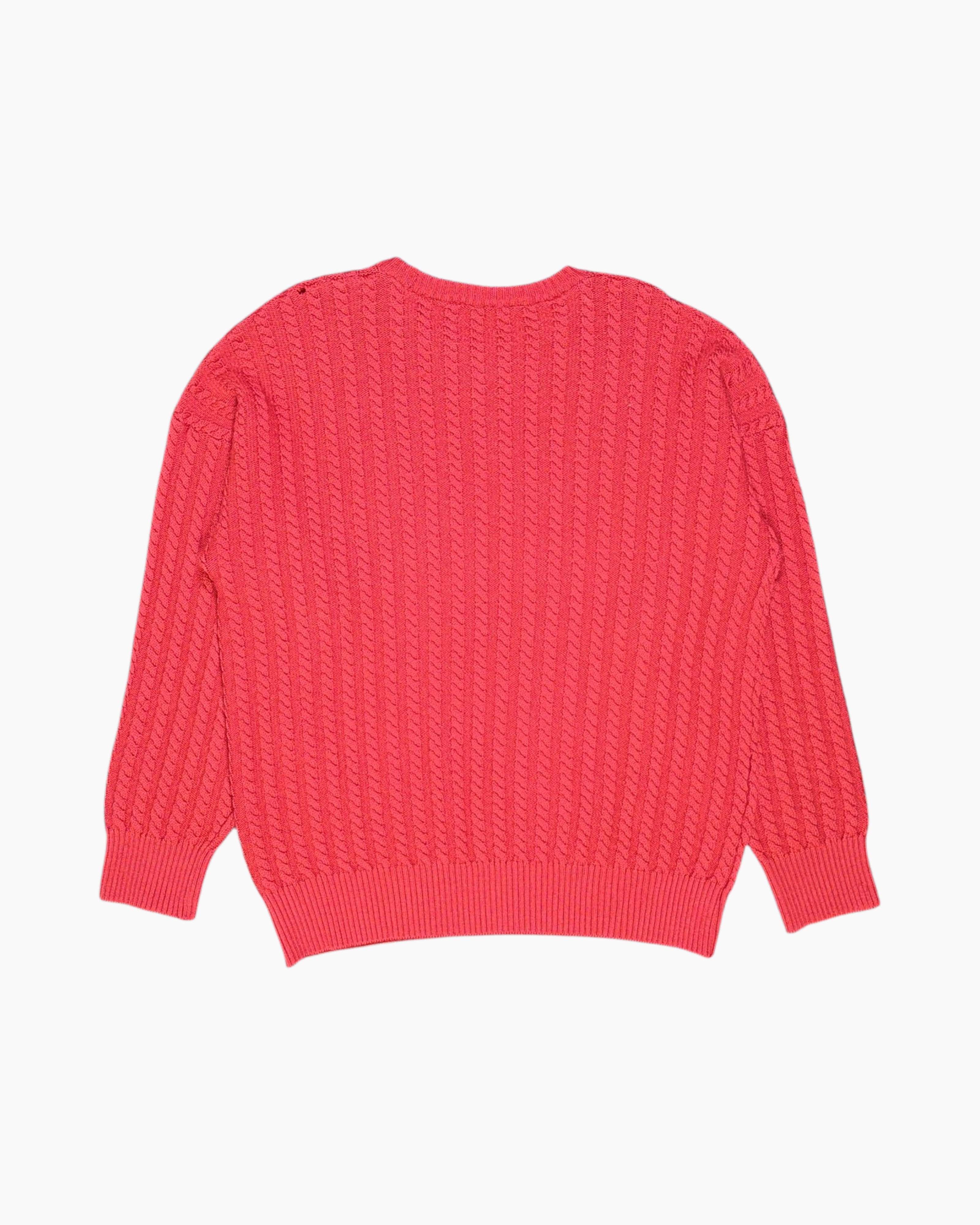 Back Vintage 80s/90s Ilse Jacobsen Pullover Sweater – Red Cable Knit
