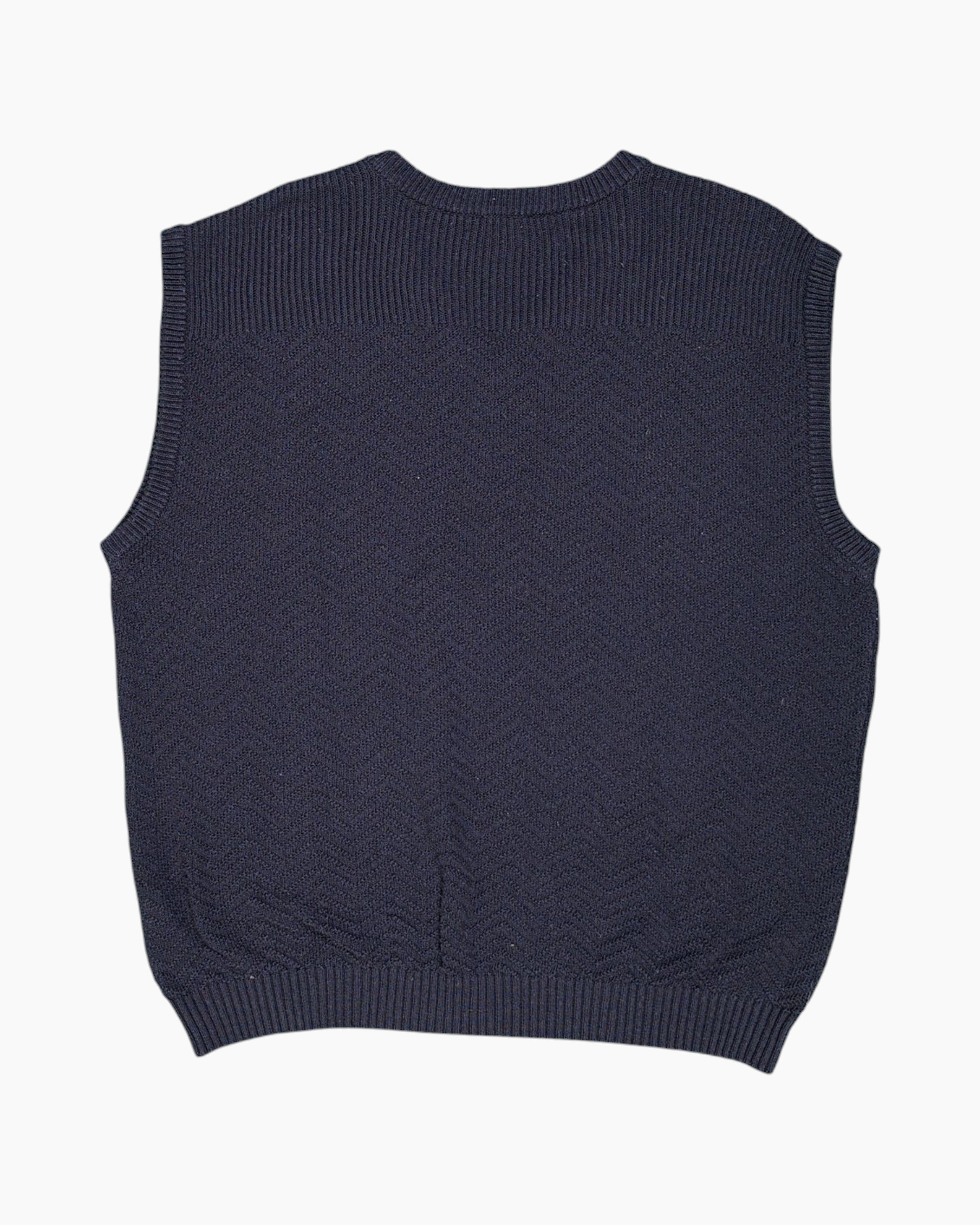 Back Pre-owned J. Witt collection Pullover Sweater – Navy V‑neck Sleeveless